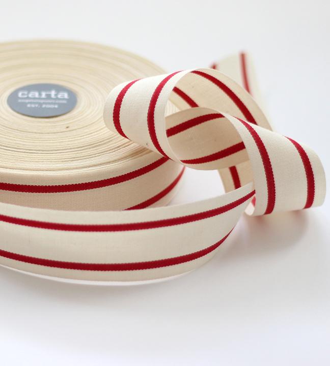 TIGHT WEAVE COTTON RIBBON - red