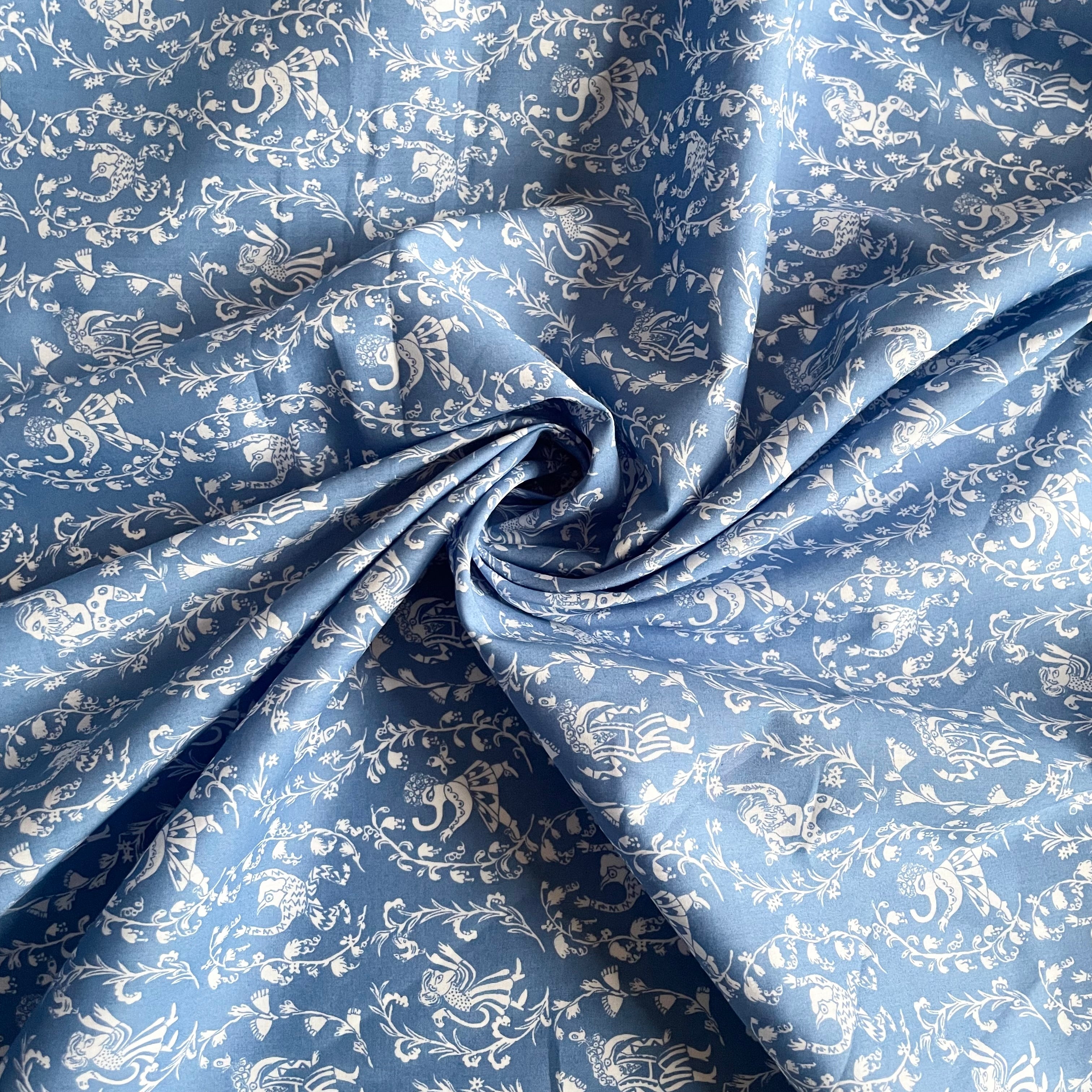 Liberty Fabrics Retold Collection : Carved Characters A Tana Lawn