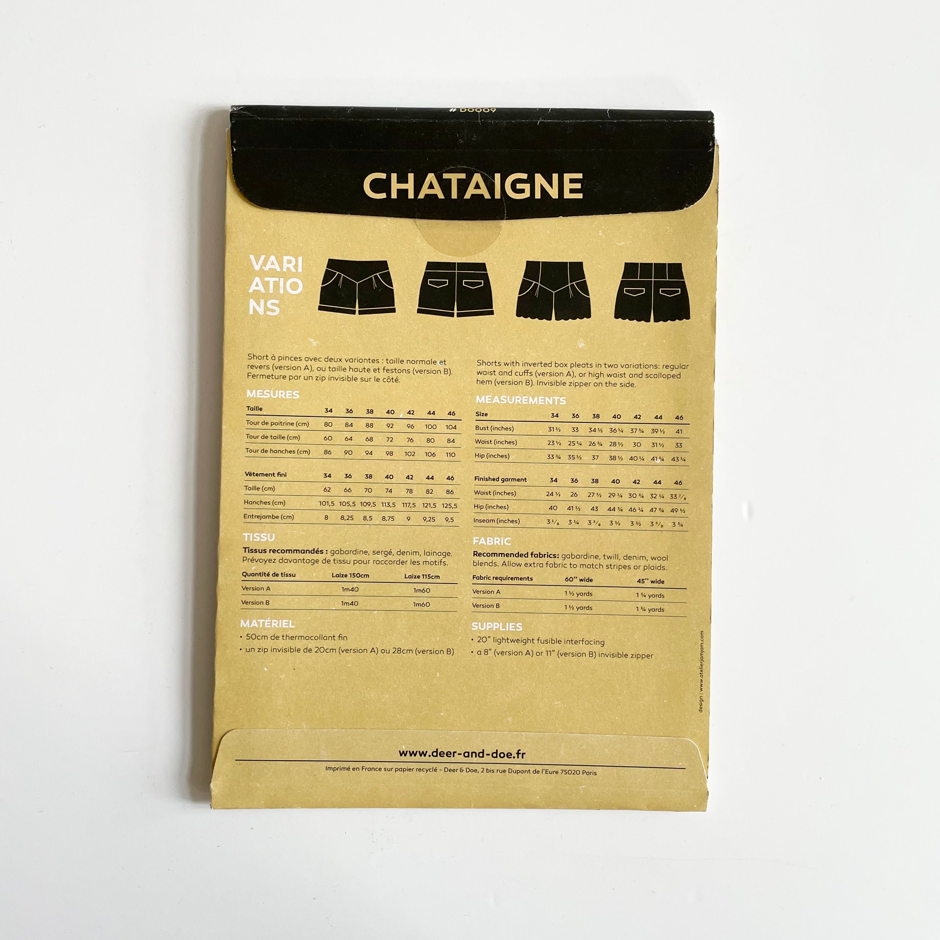 Deer & Doe Patterns : Chataigne Shorts