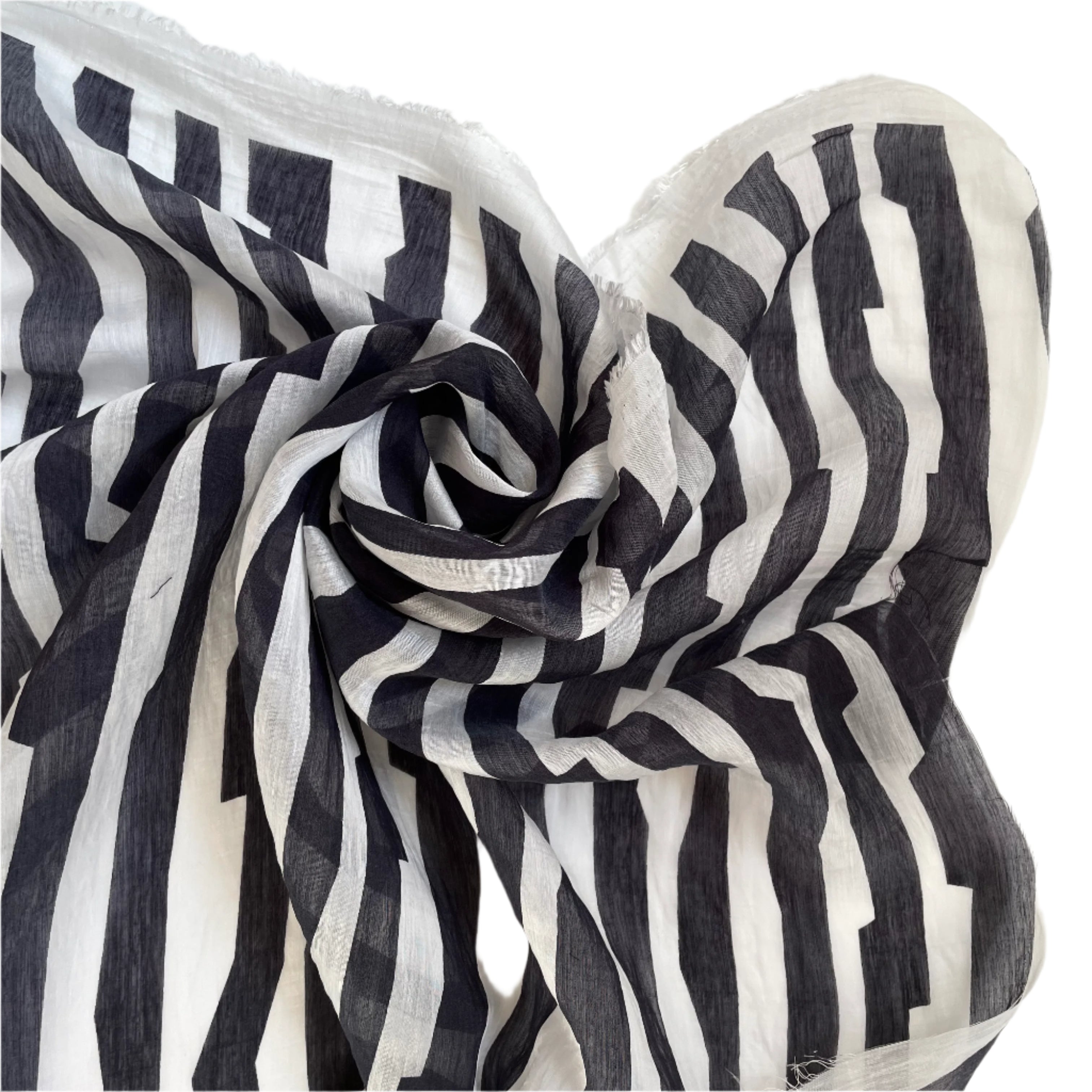 tencel chiffon fabric black stripe