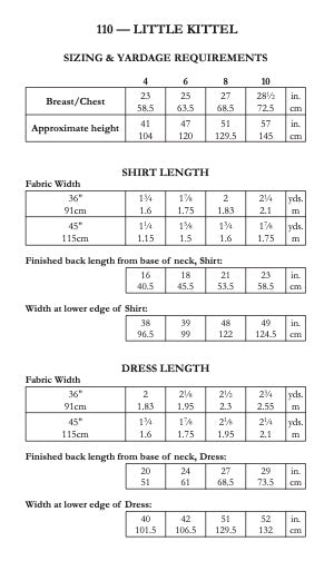 Folkwear Patterns : Little Kittel Dress
