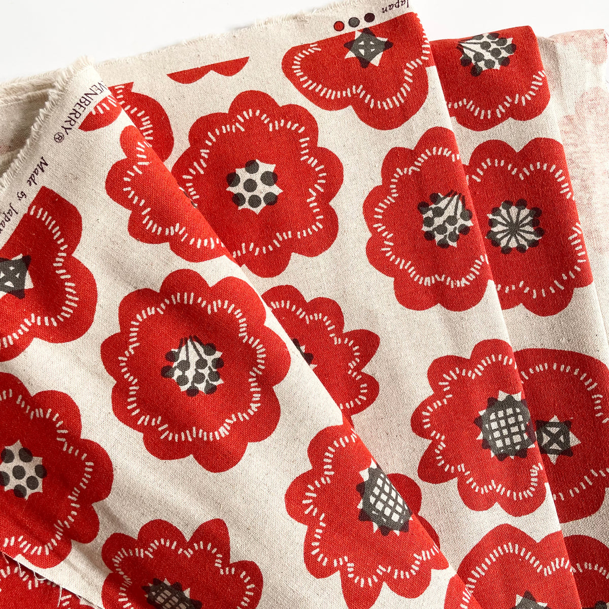 Sevenberry Cotton / Linen Canvas - Red Poppies