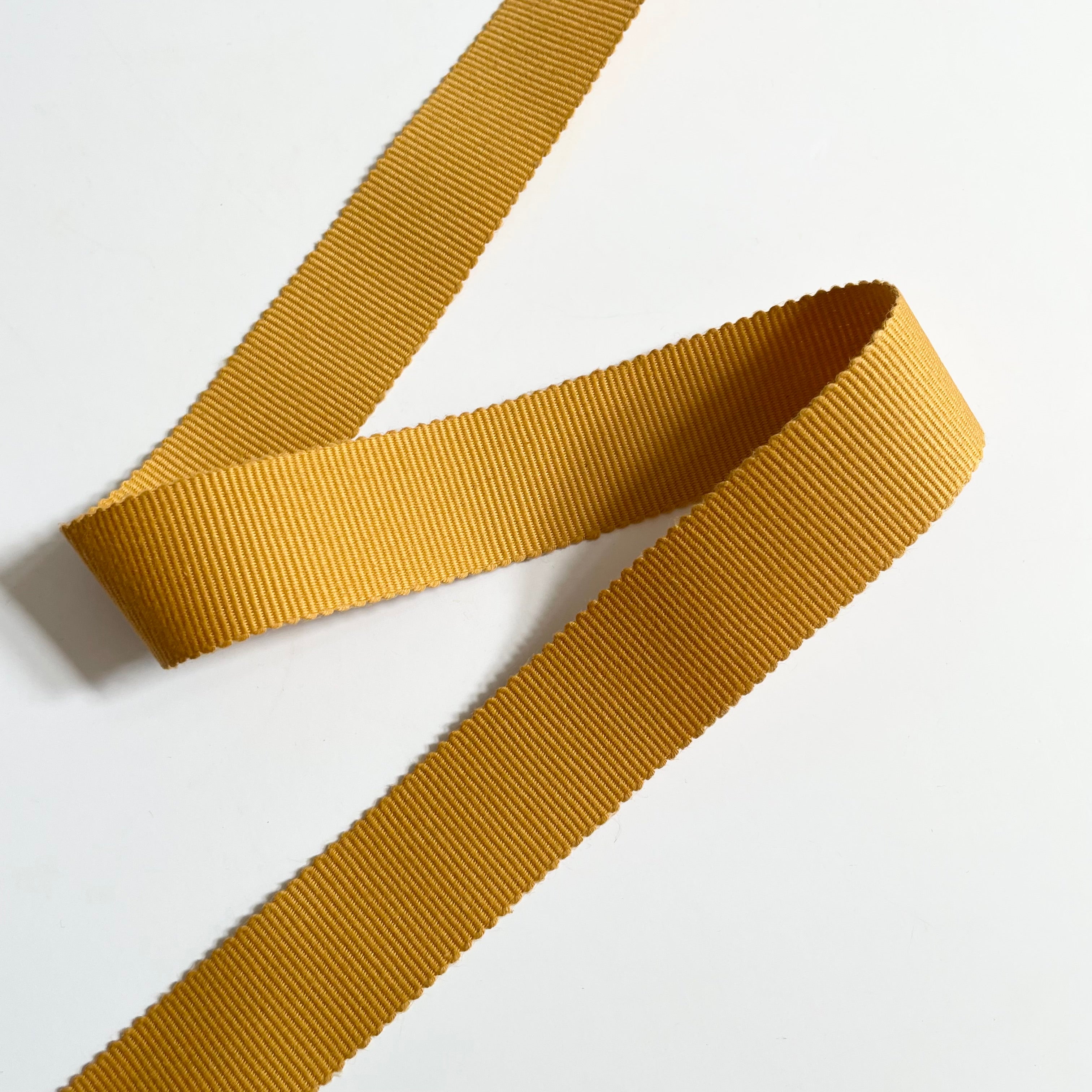 Cotton Petersham Ribbon - Gold 1"