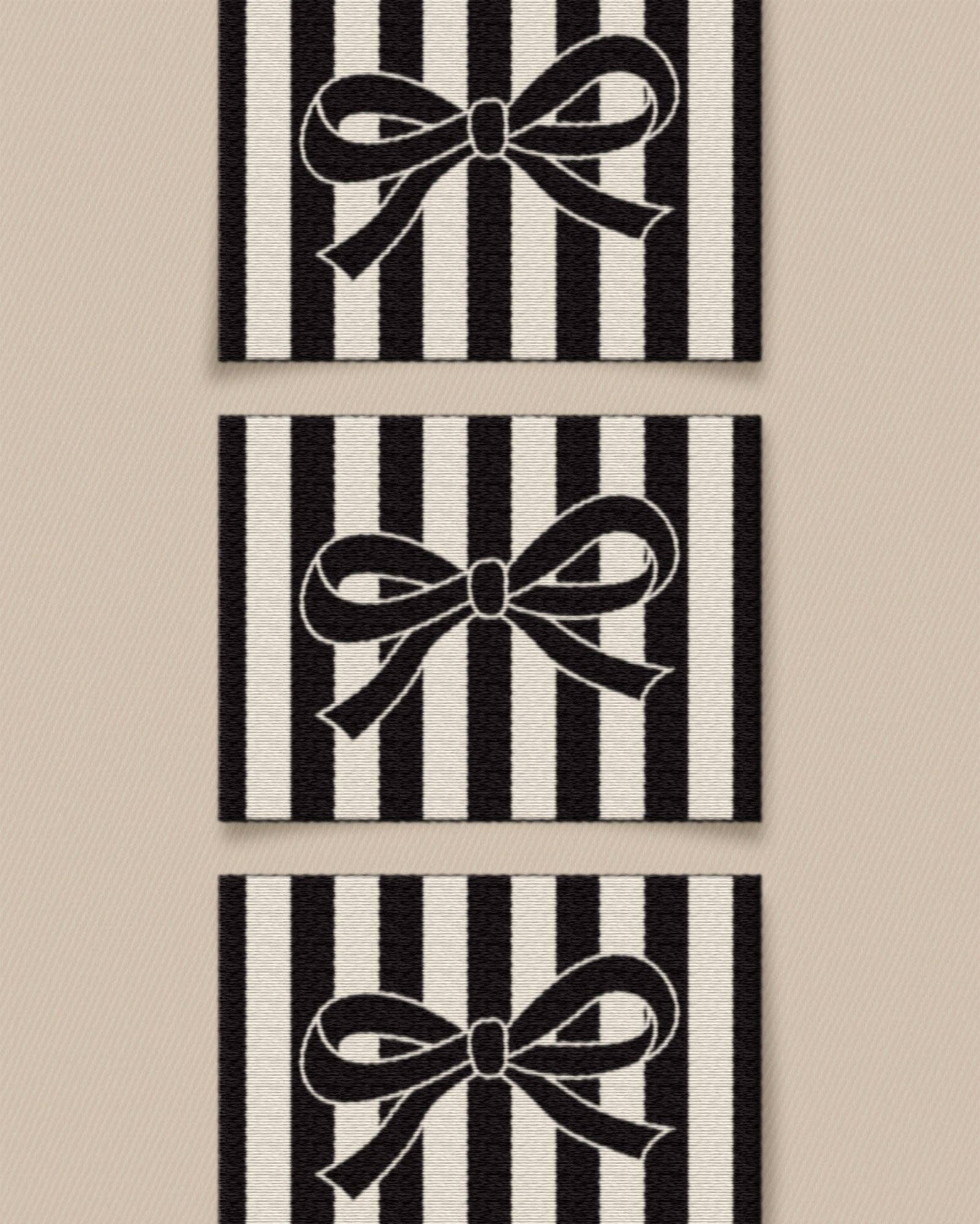 Matchy Matchy : Black Bow Large Garment Labels - Set of 6