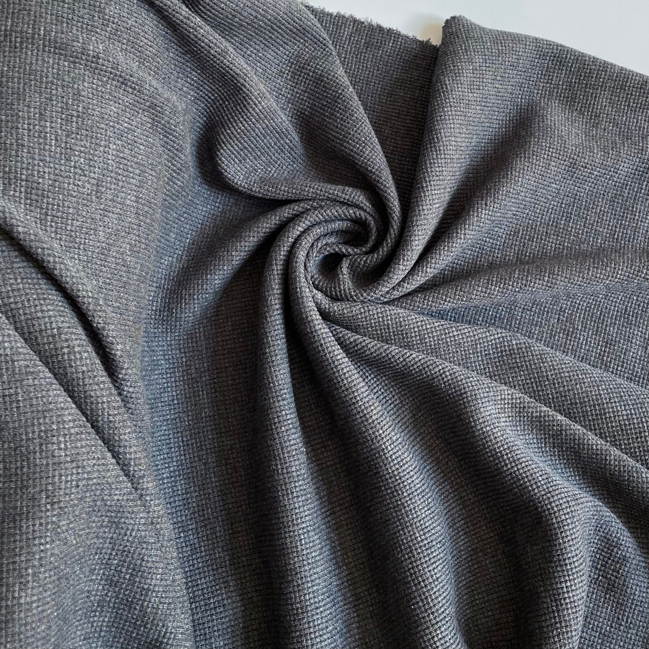 Organic Cotton Waffle Knit - Charcoal