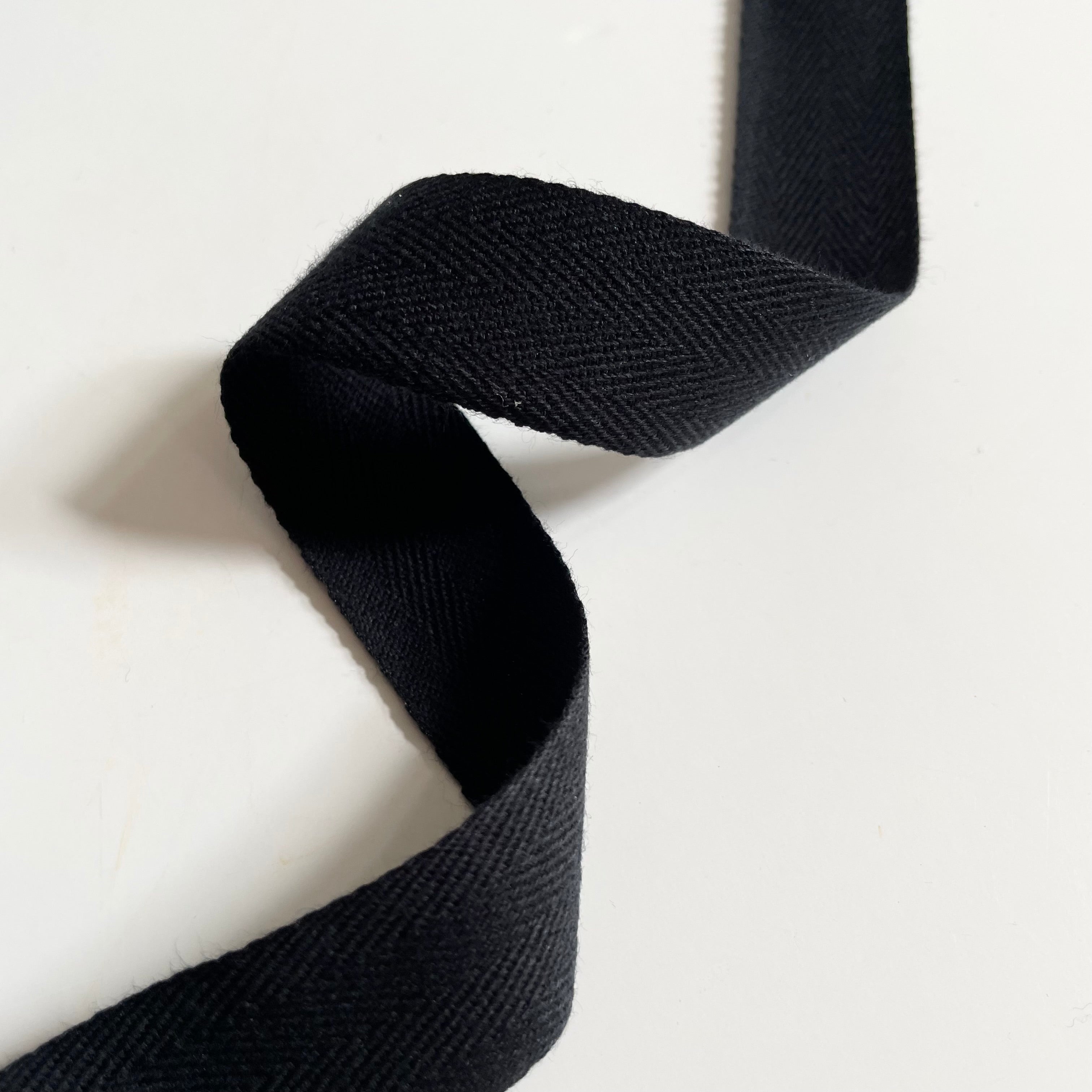 Cotton Twill Tape - Black 1"