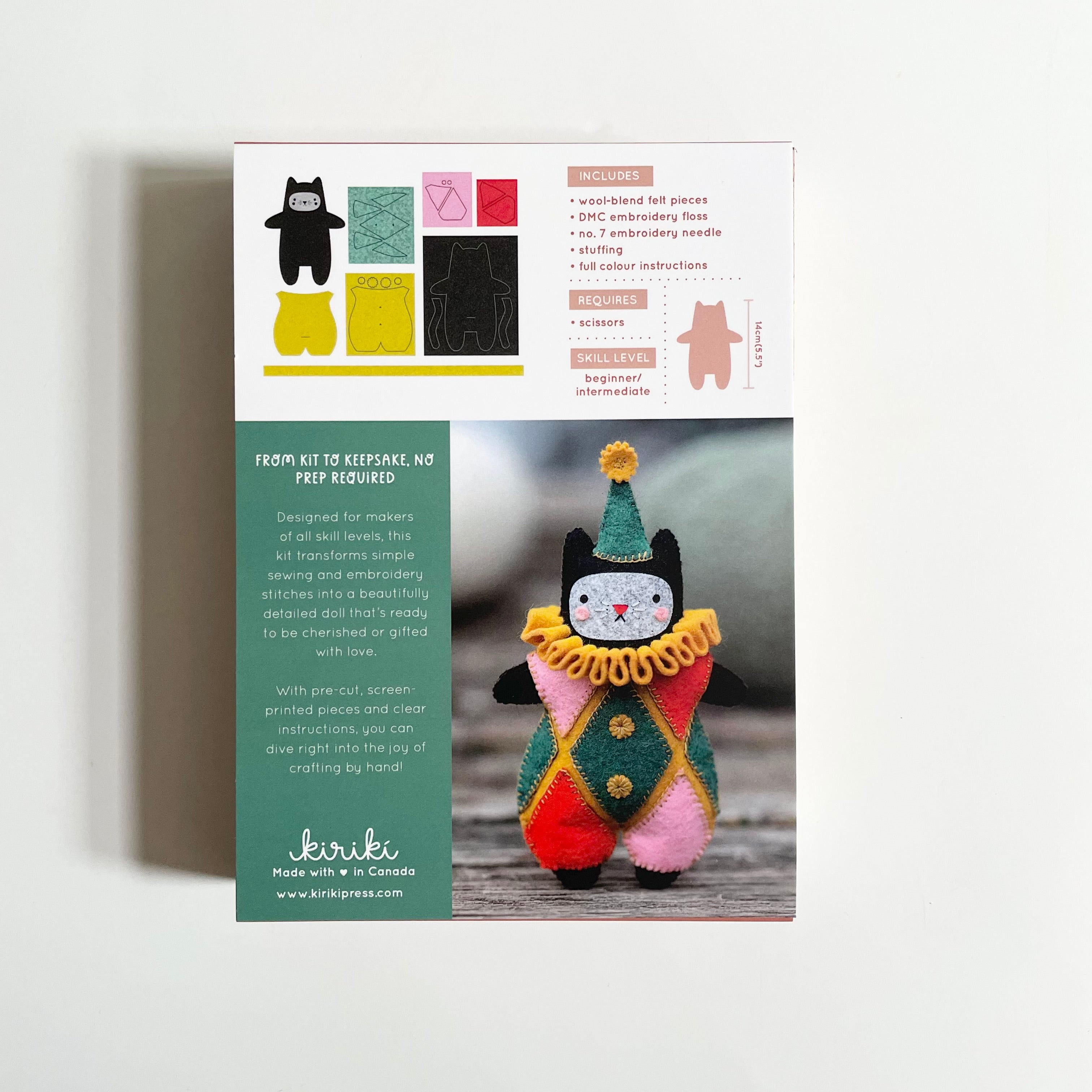 Kiriki Felt Doll Kit - Harlequin Cat