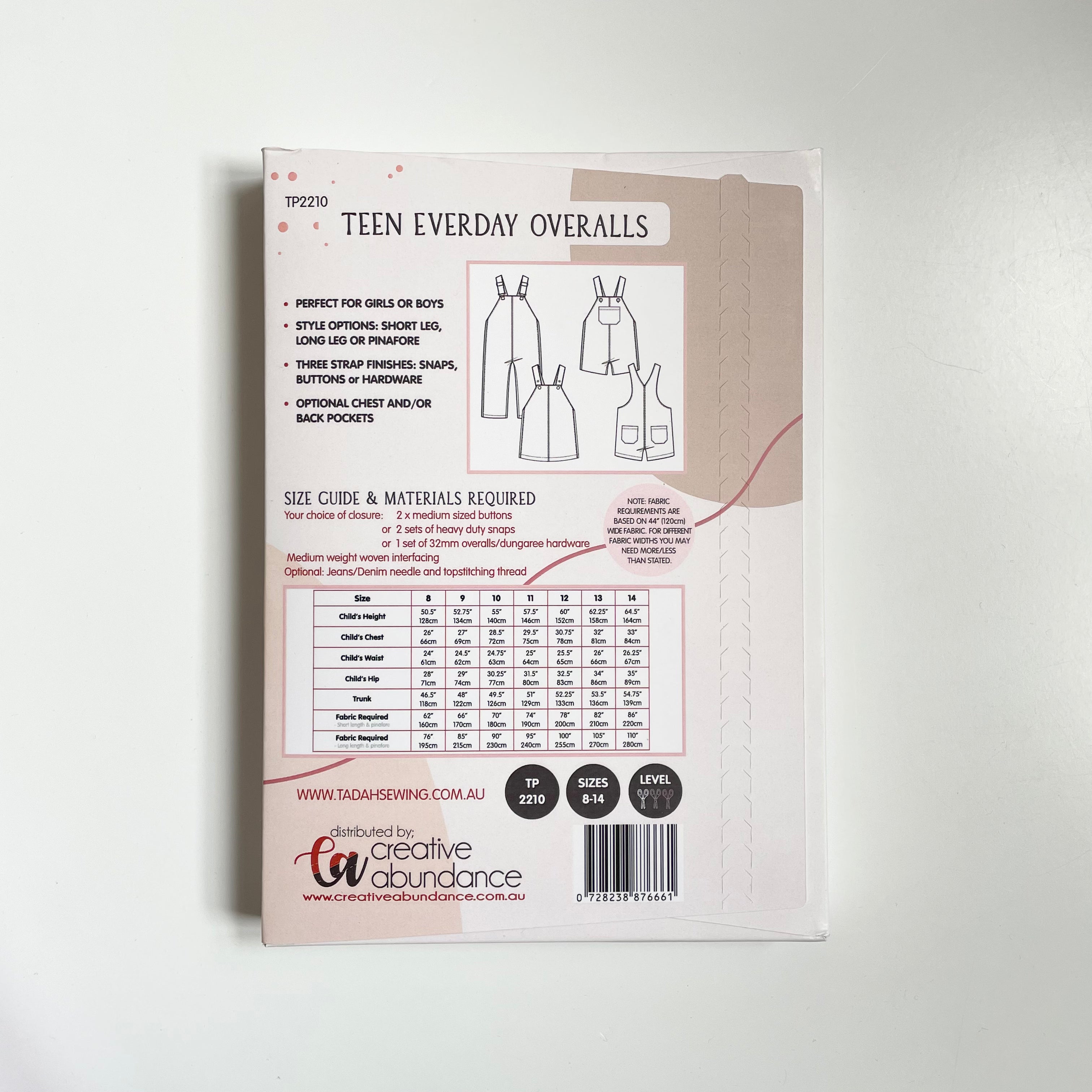Tadah Patterns : Teen Everyday Overalls