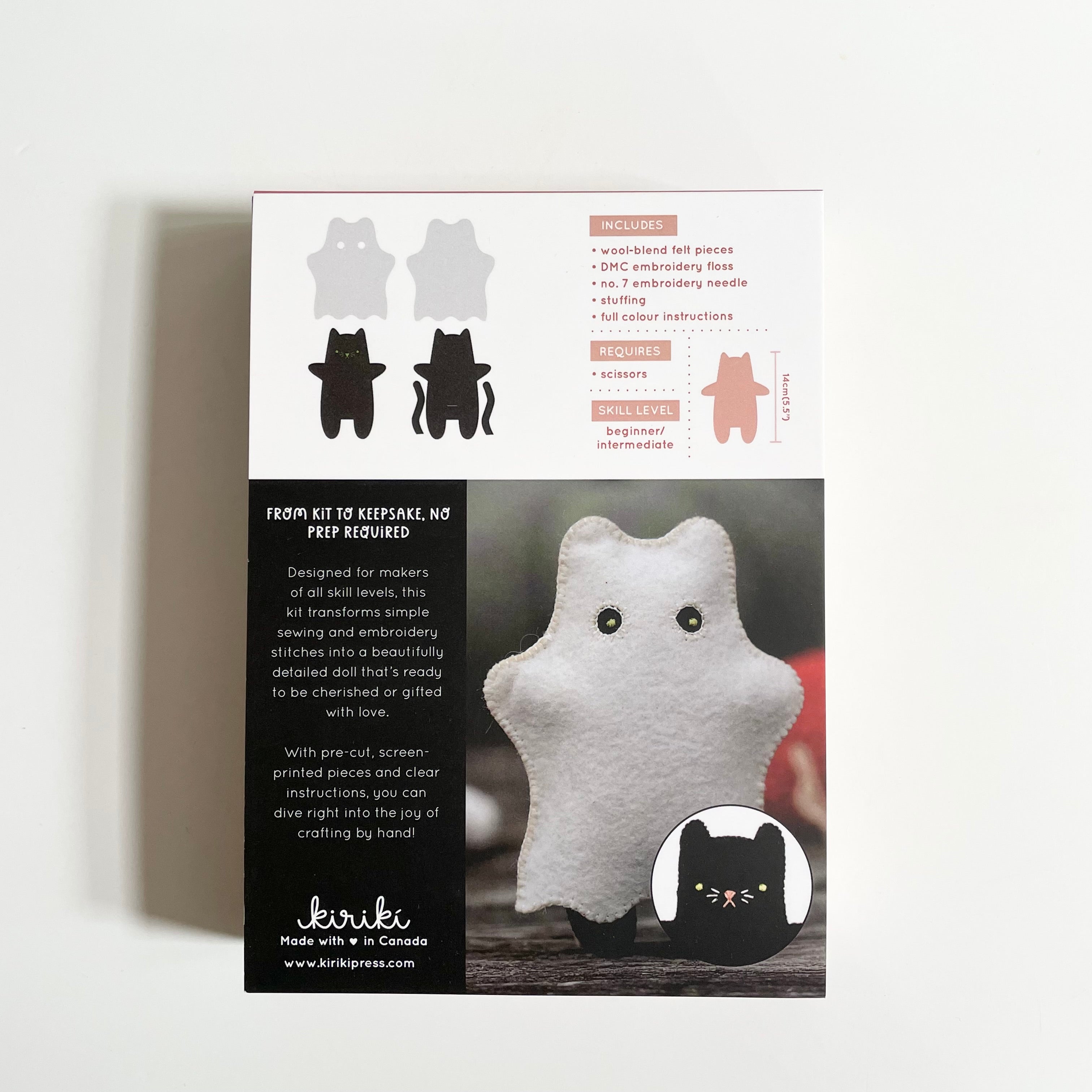 Kiriki Felt Doll Kit - Ghost Cat