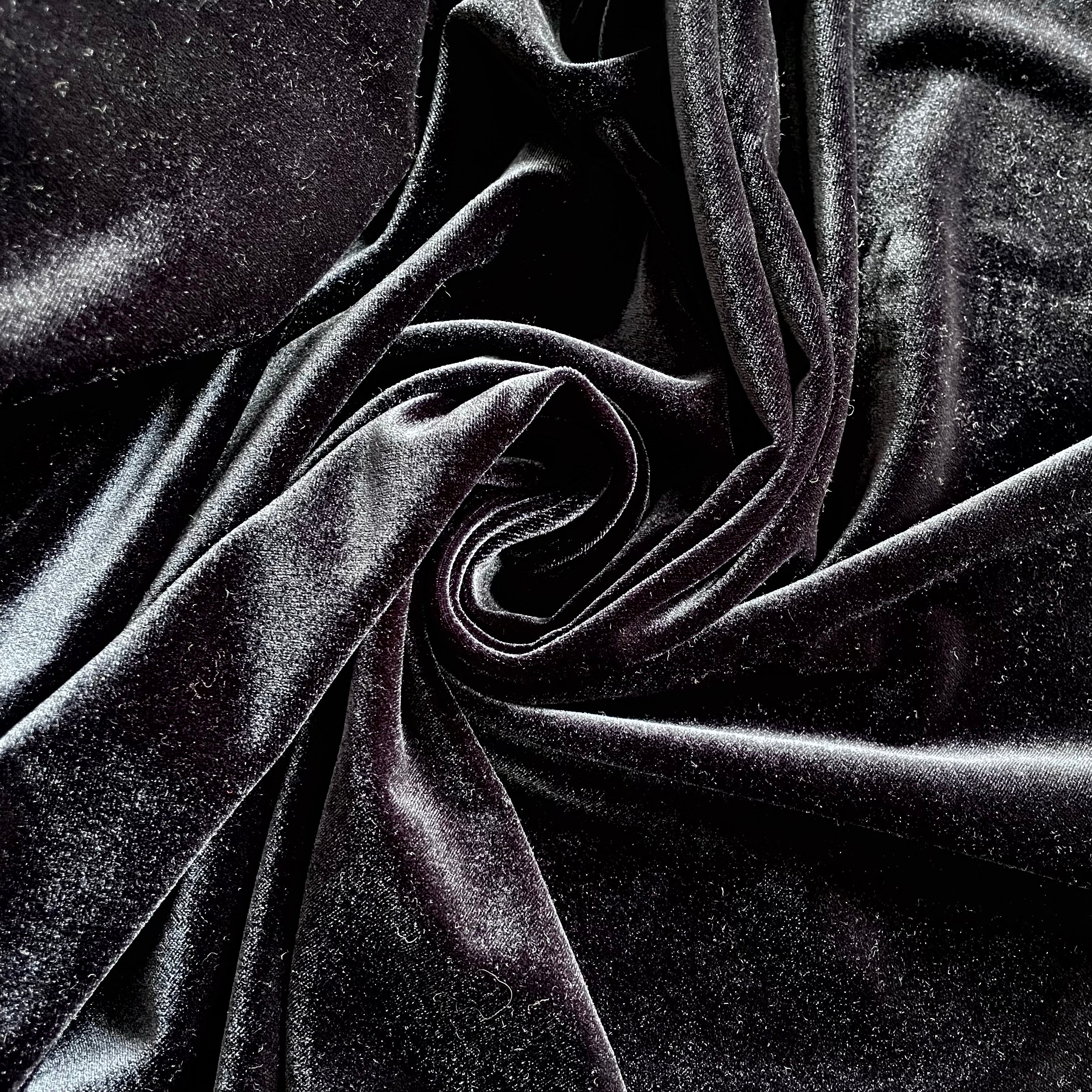 Charcoal Stretch Knit Velvet
