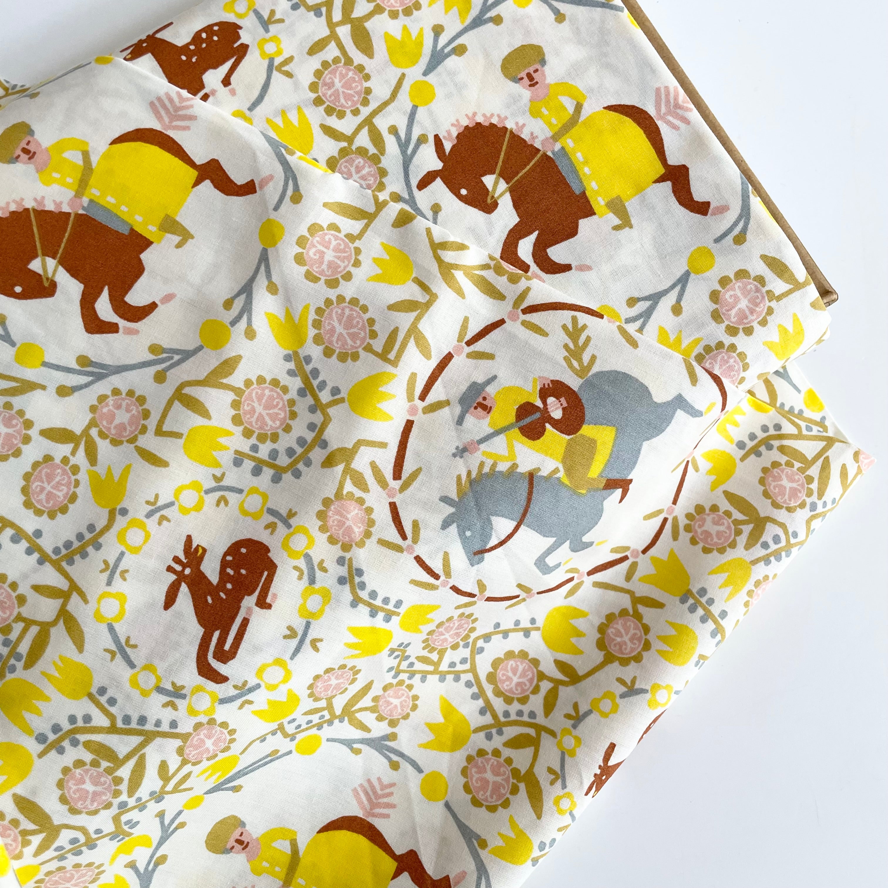 Little House Cottons Organic Poplin - Afternoon Trot Citrus