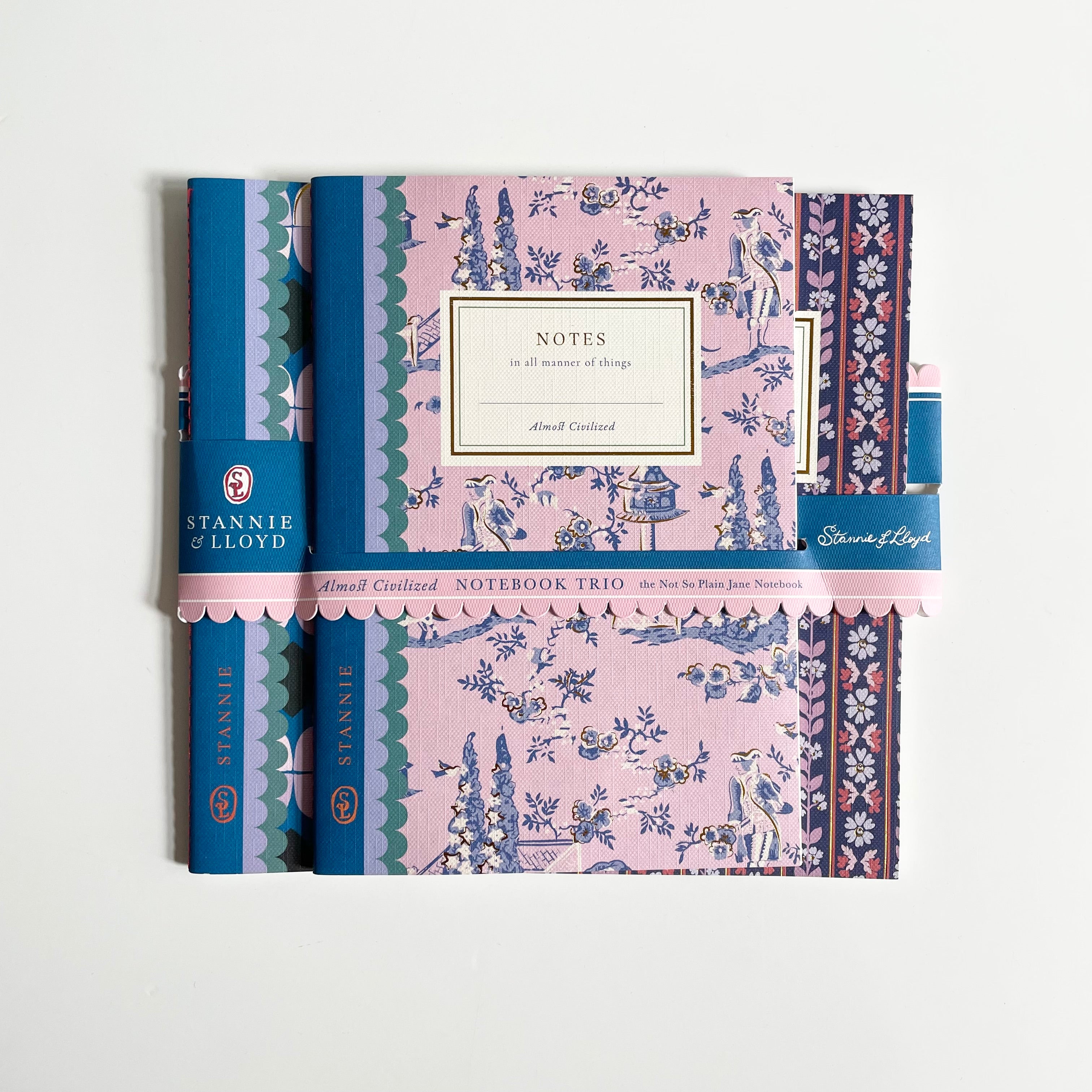 Stannie & Lloyd Notebook Trio - Modern Toile