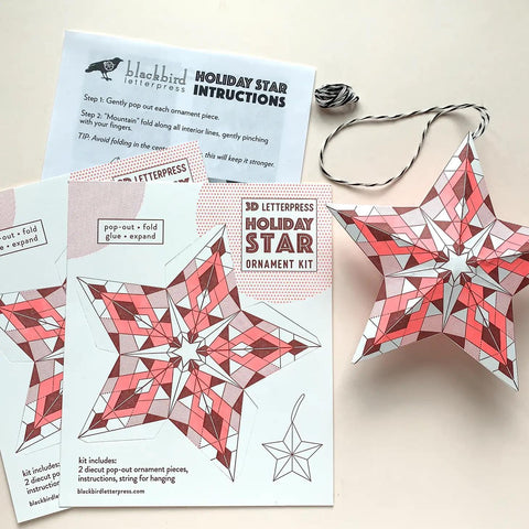 Geometric Cardboard Star Ornament Kit