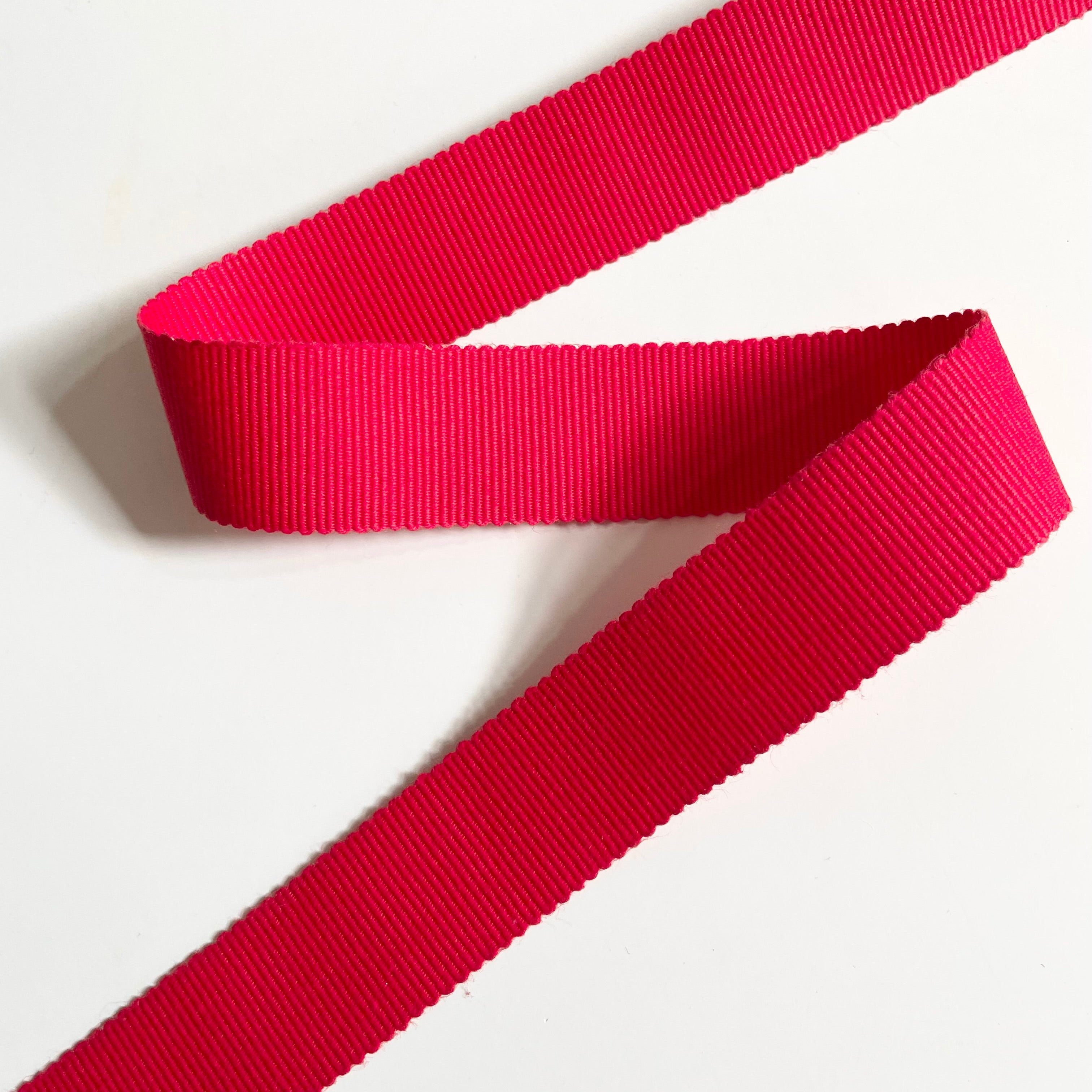 Cotton Petersham Ribbon - Red 1"