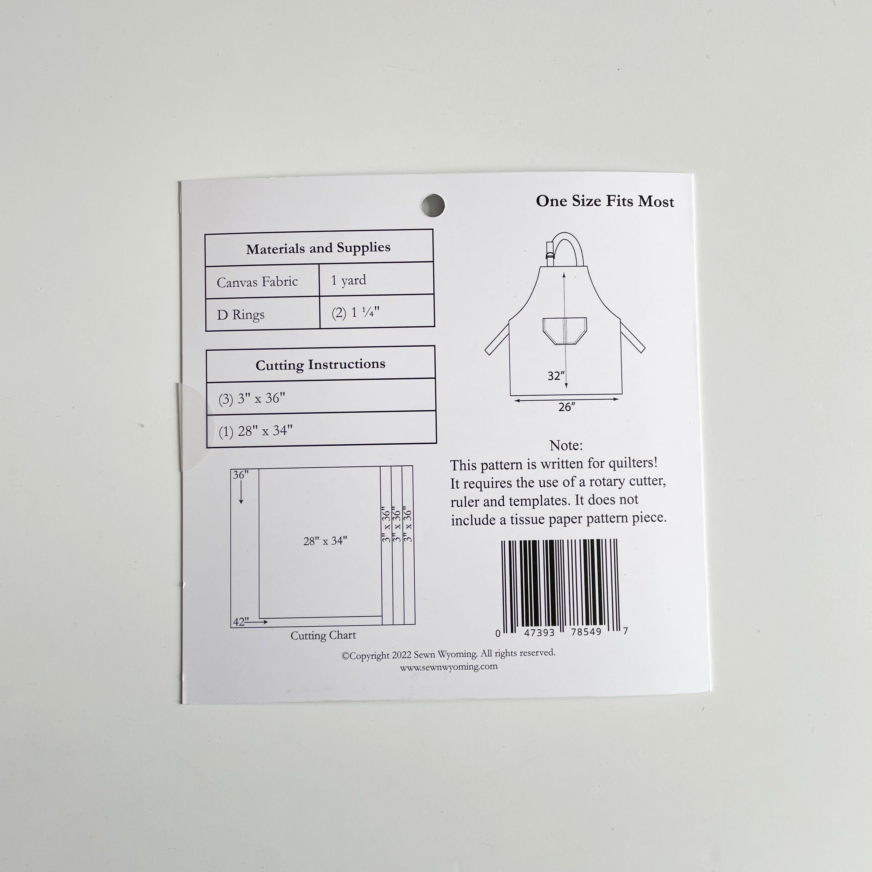 Sewn Wyoming : The One Yard Apron