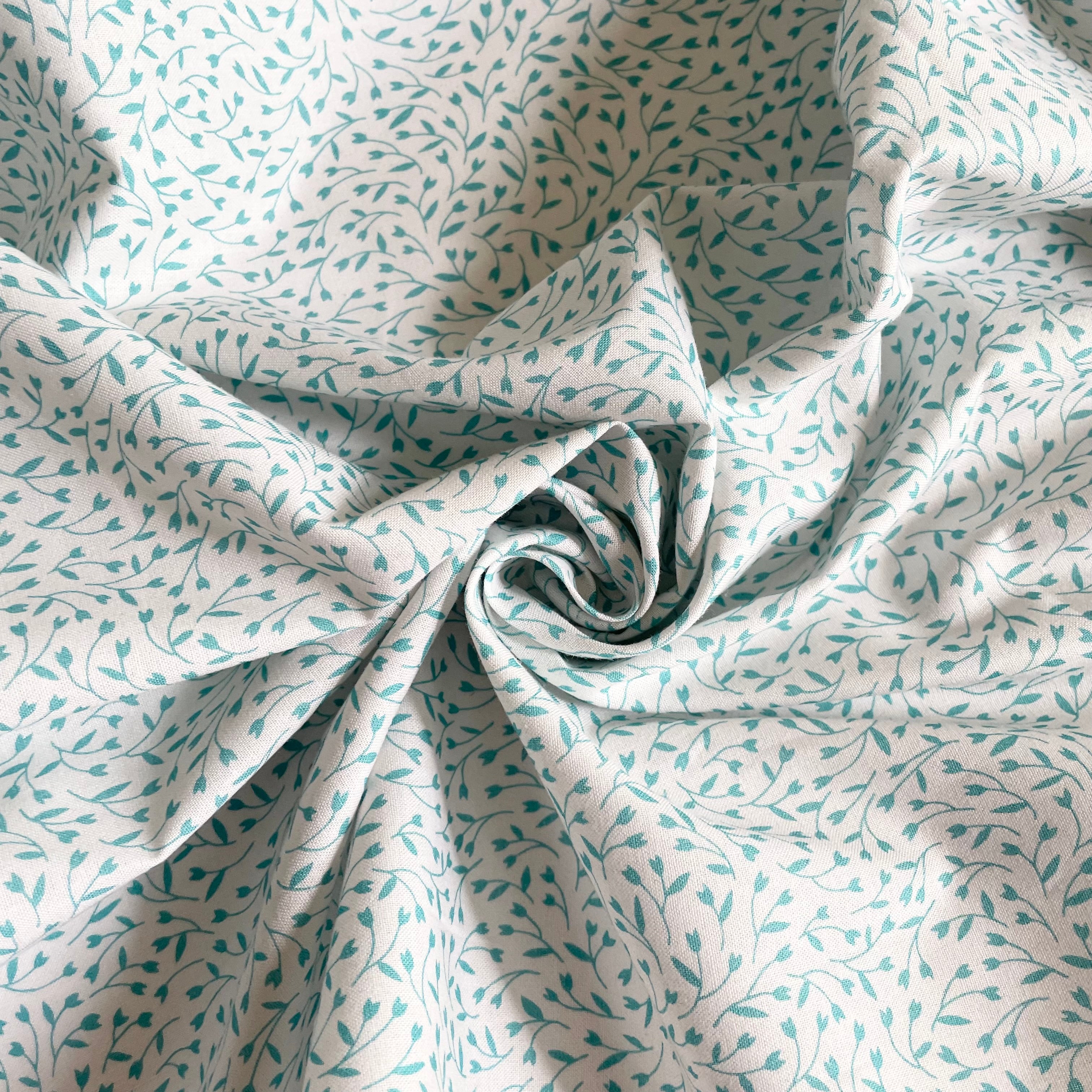 Felicity Fabrics : Wild & Free - Tiny Tulips Blue quilting cotton