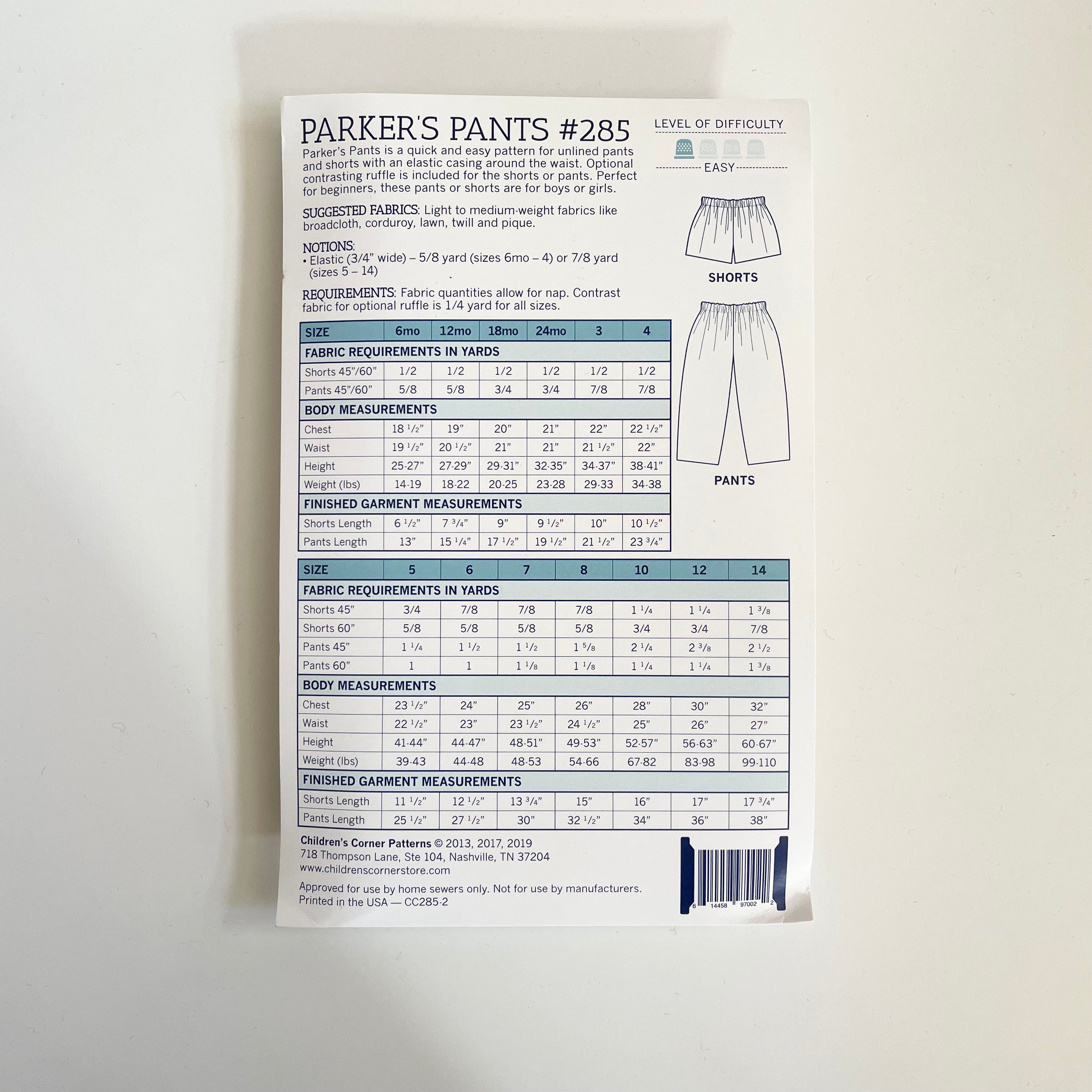Children's Corner : Parker's Pants