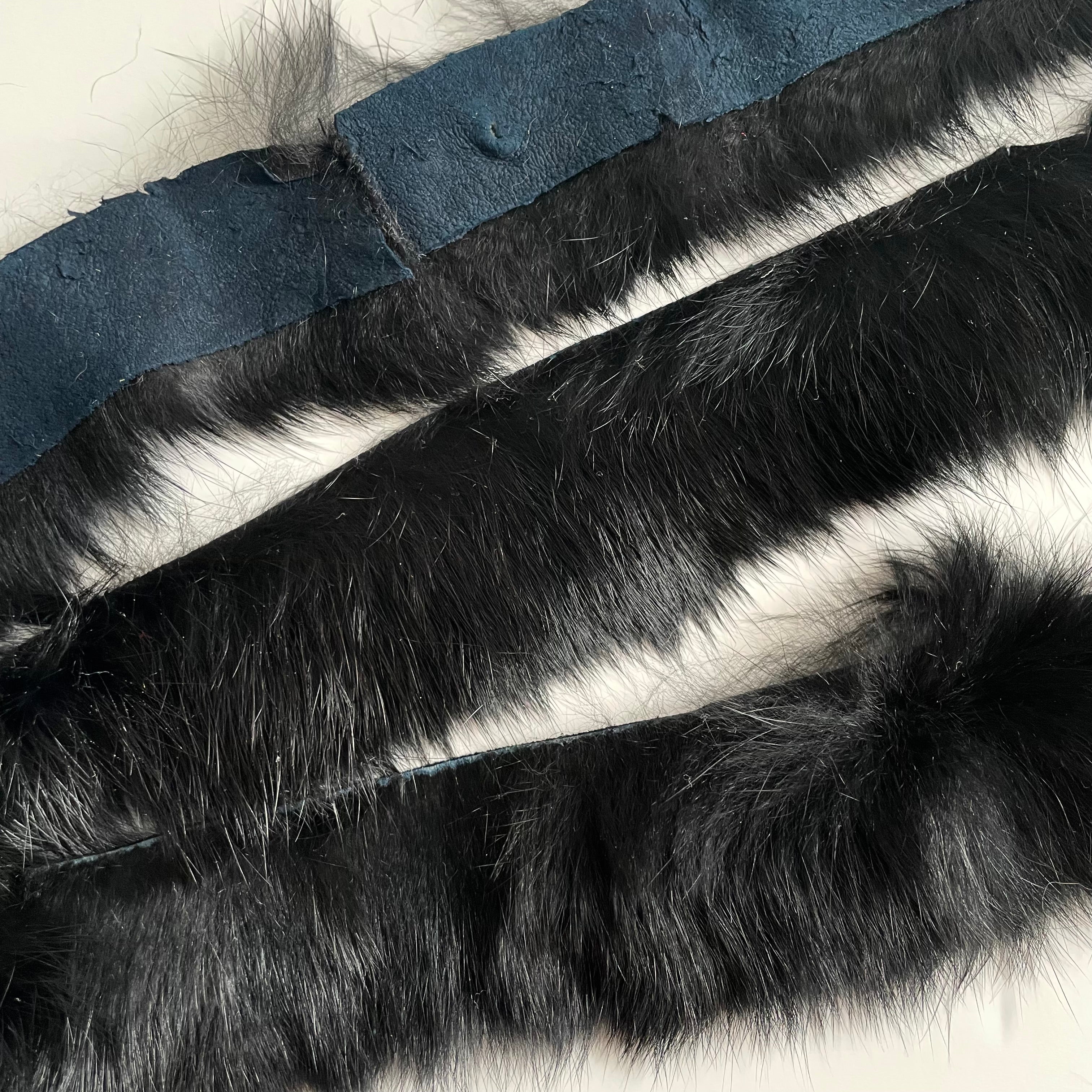Vintage Rabbit Fur Trim - Black 1.5"