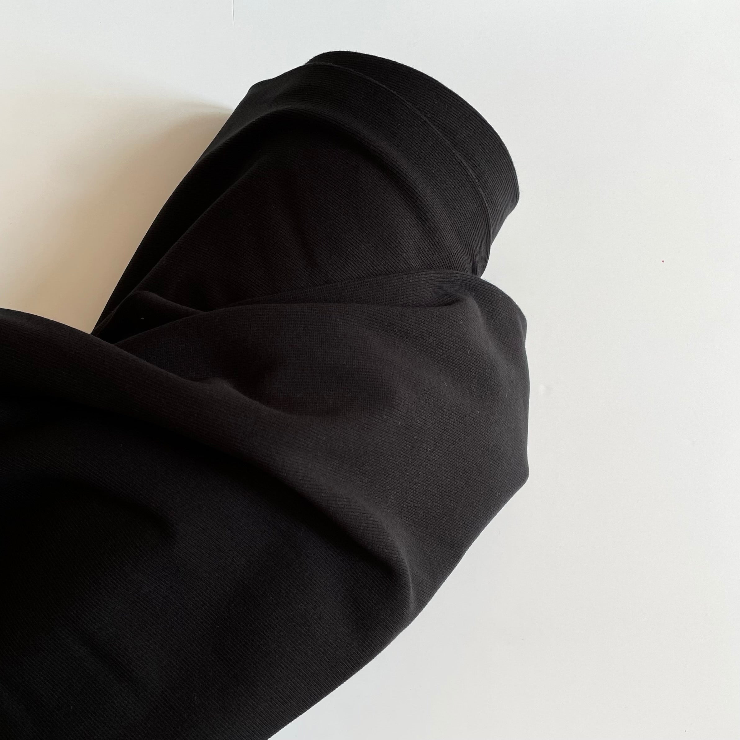Organic Cotton 2x2 Rib Knit - Black