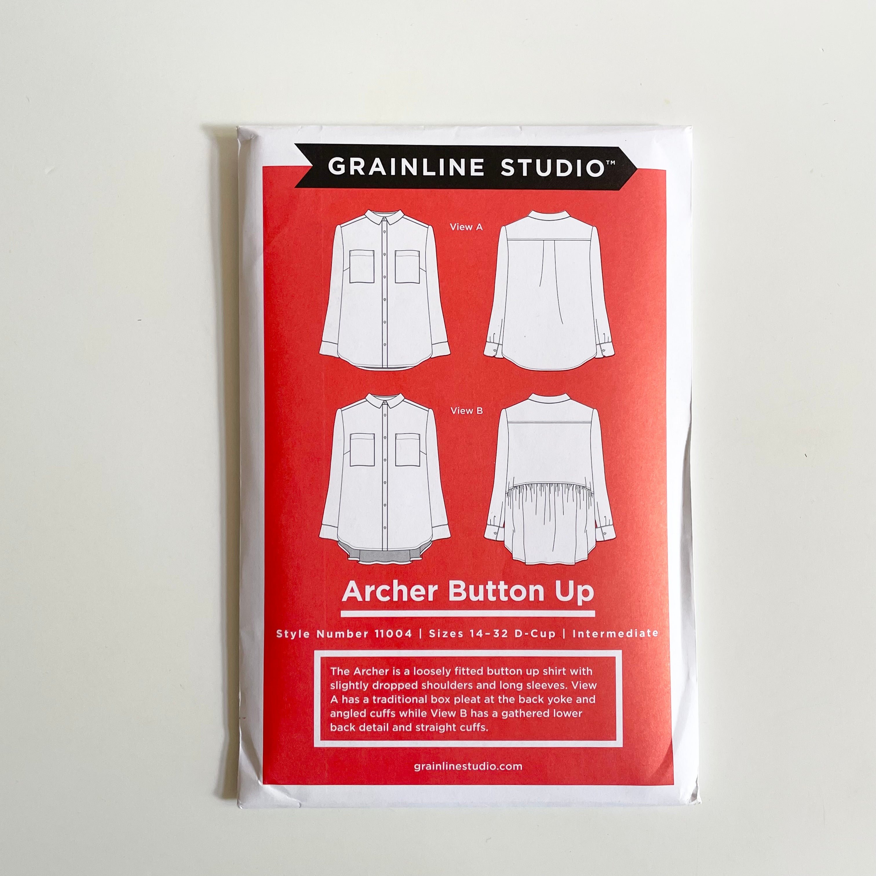 Grainline Studio : Archer Button-Up Shirt - Sizes 14-32