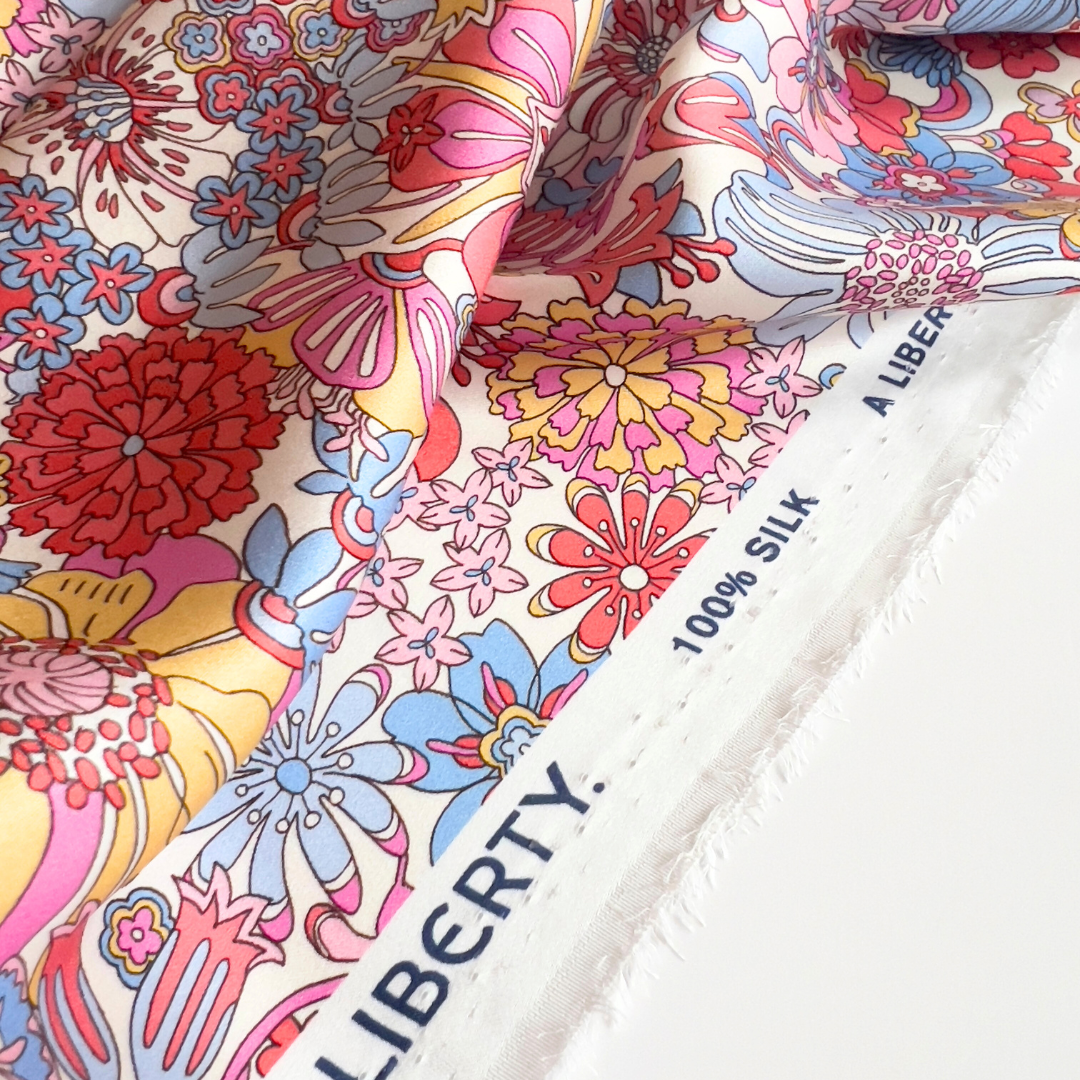 Liberty Fabrics Belgravia Silk Satin - Rainbow Garden