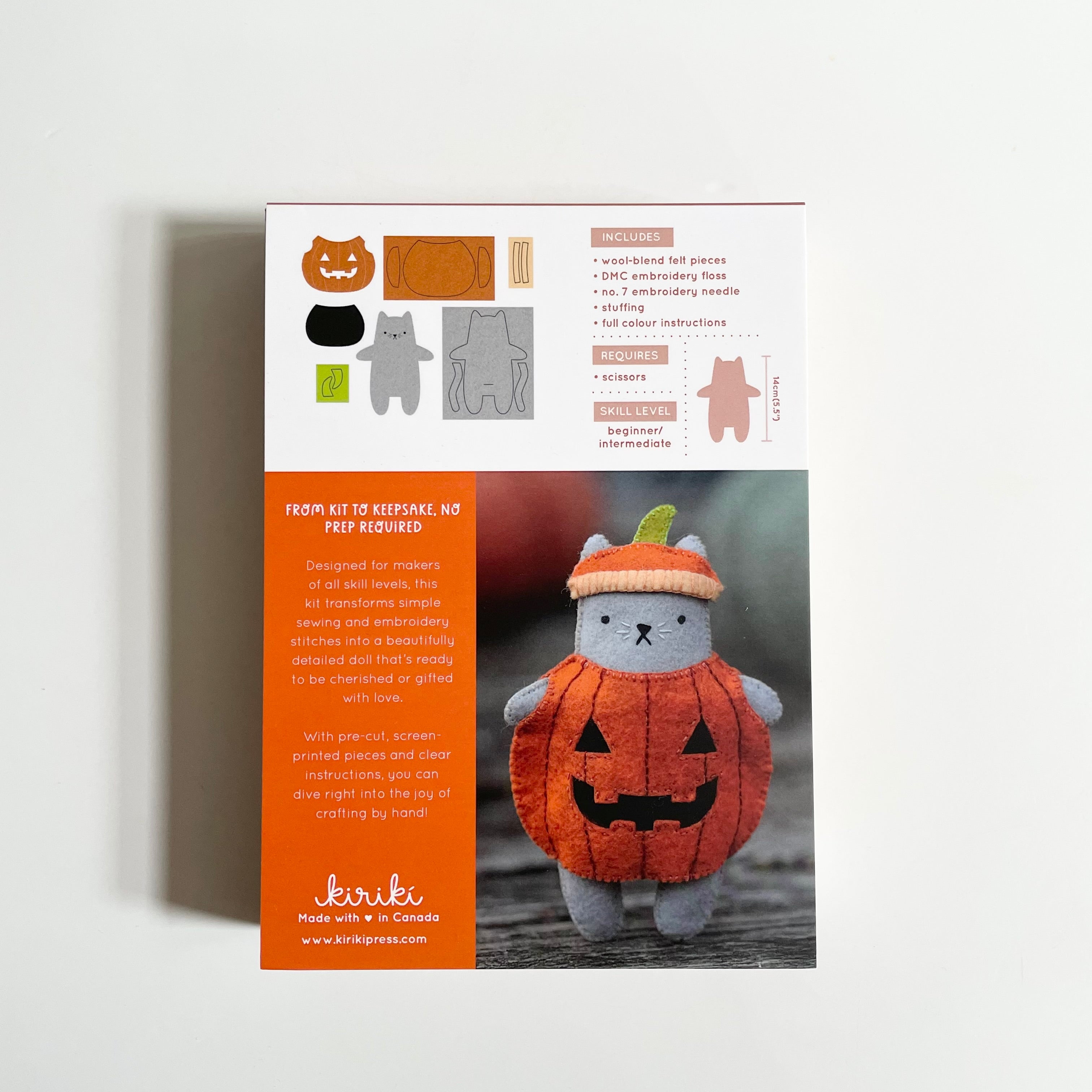 Kiriki Felt Doll Kit - Pumpkin Cat