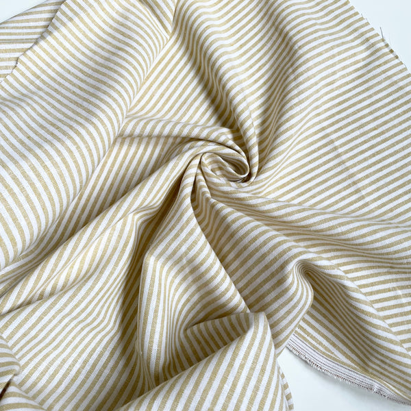Robert Kaufman : Essex Yarn Dyed Linen / Cotton - Mustard Stripe