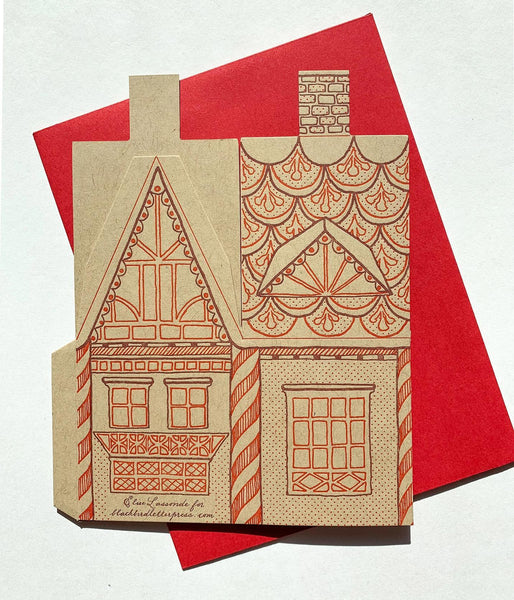 3D Gingerbread House Christmas Card