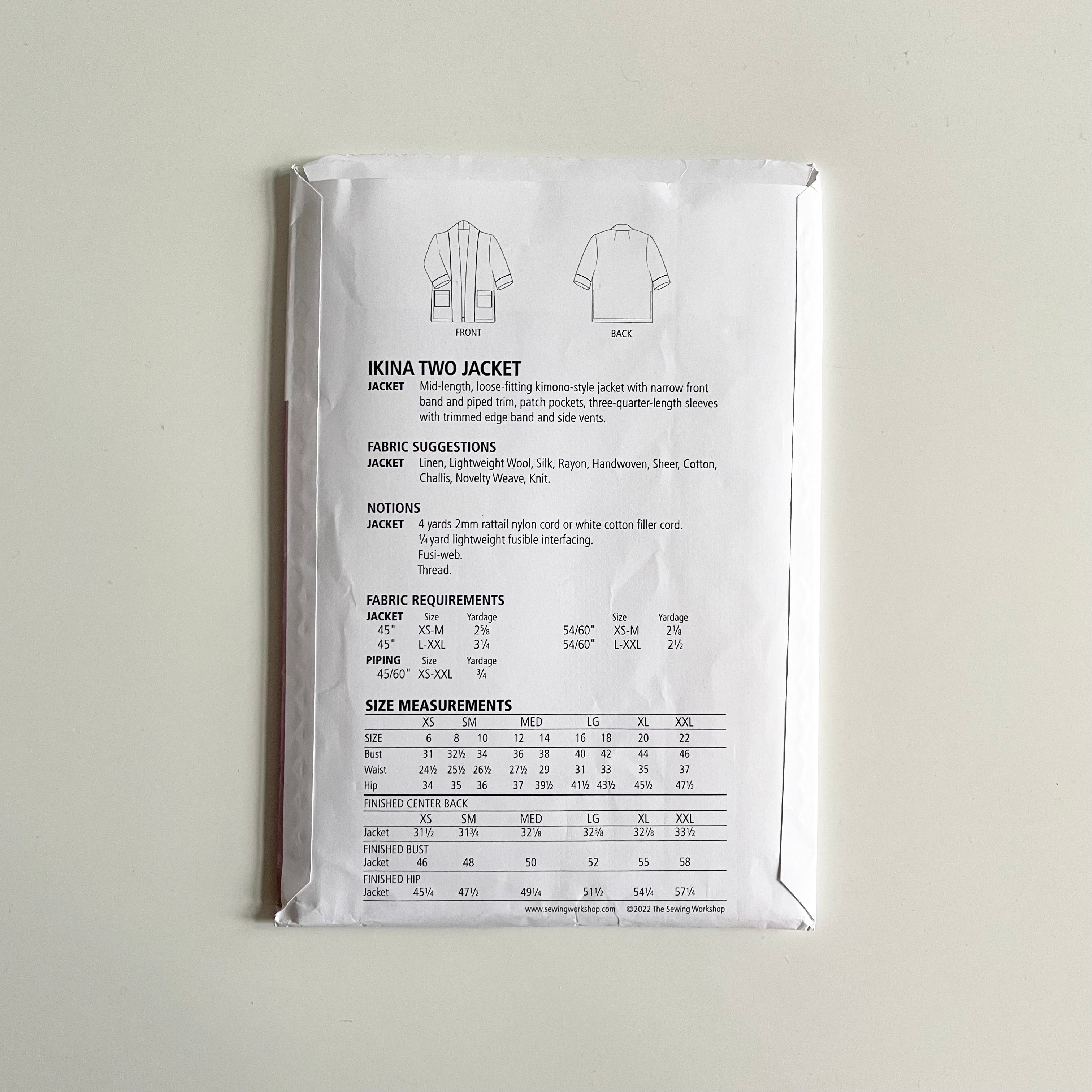 The Sewing Workshop : Ikina Two Jacket