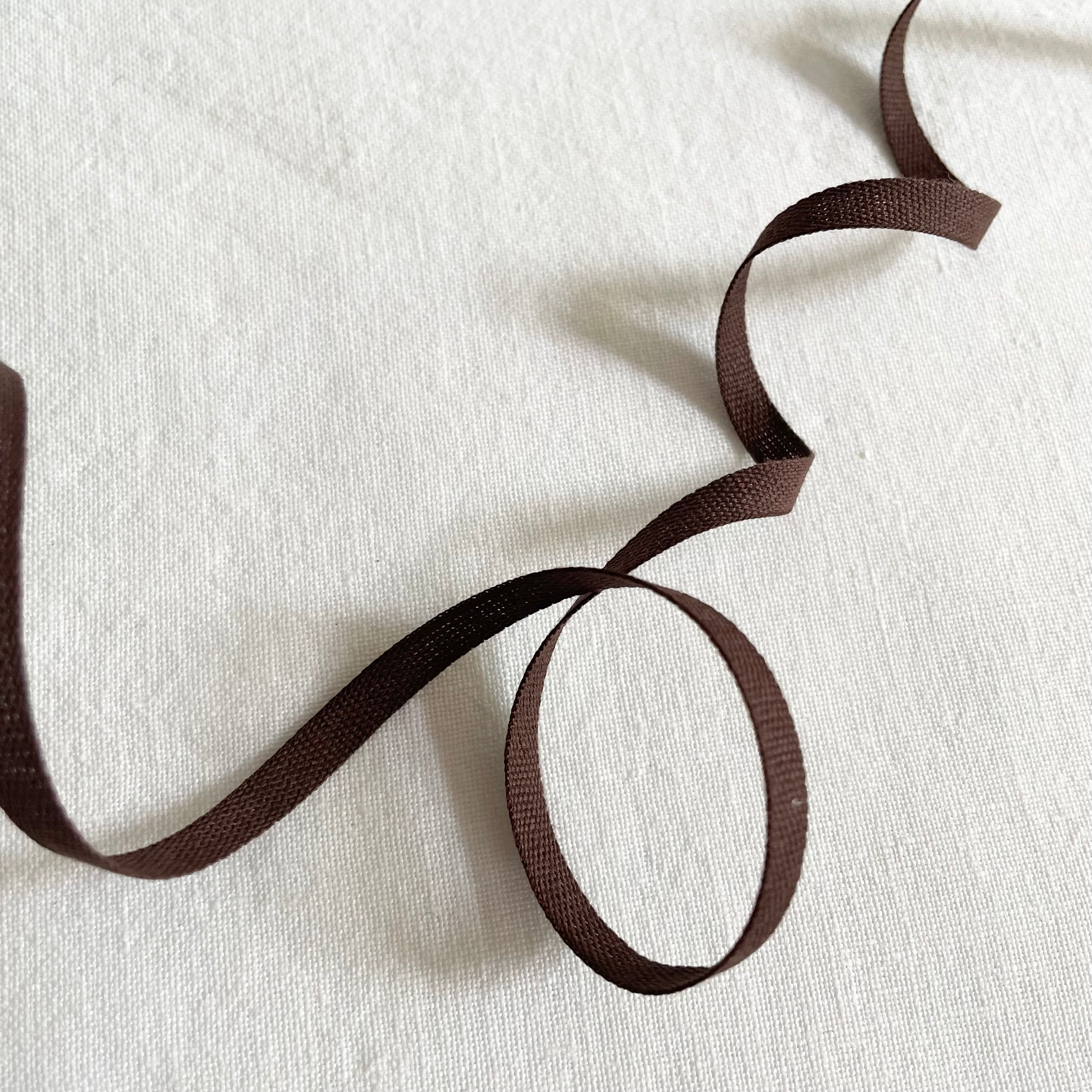 Studio Carta : Narrow Tight Weave Cotton Ribbon - Chocolate