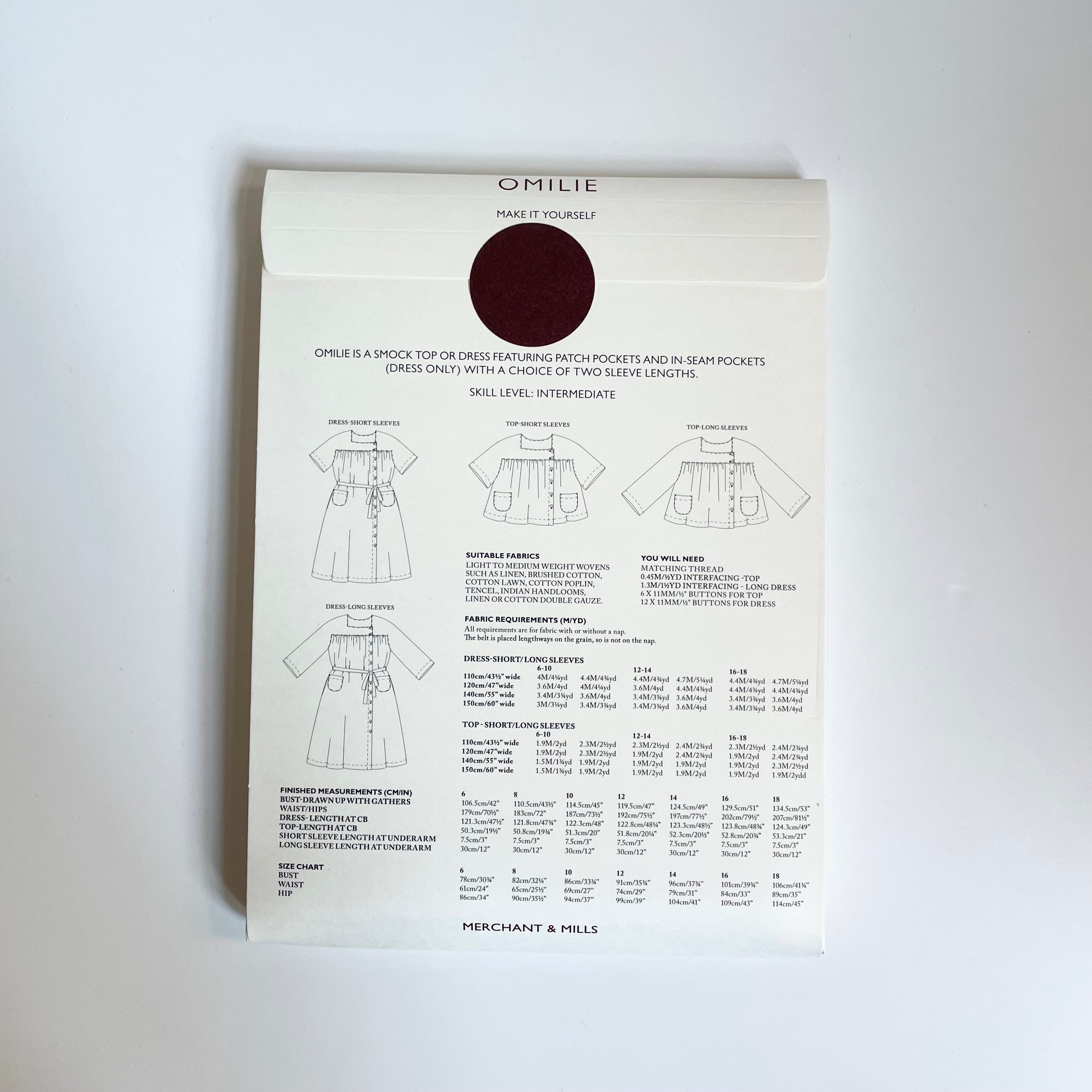 Merchant & Mills Pattern : The Omilie
