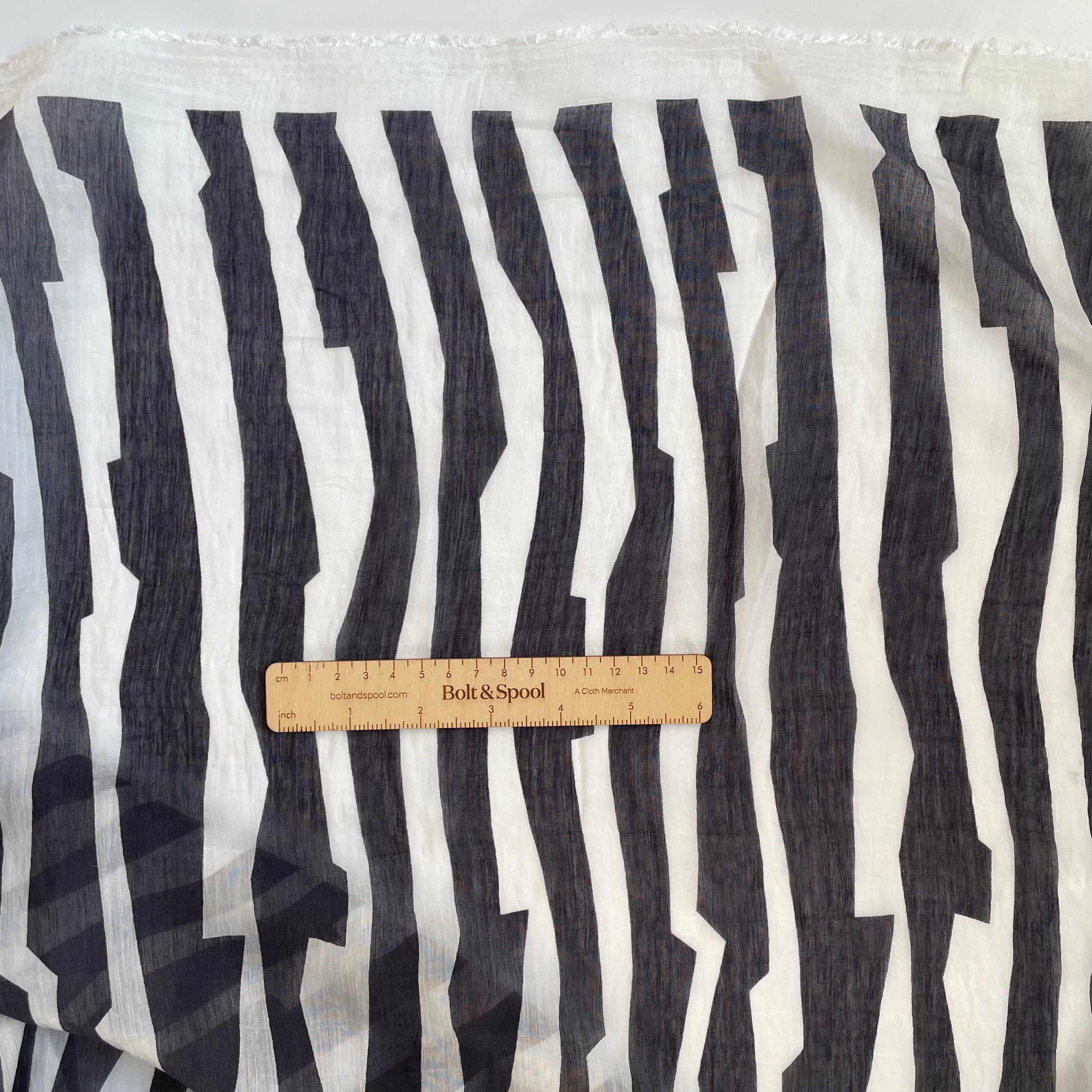 tencel chiffon fabric black stripe