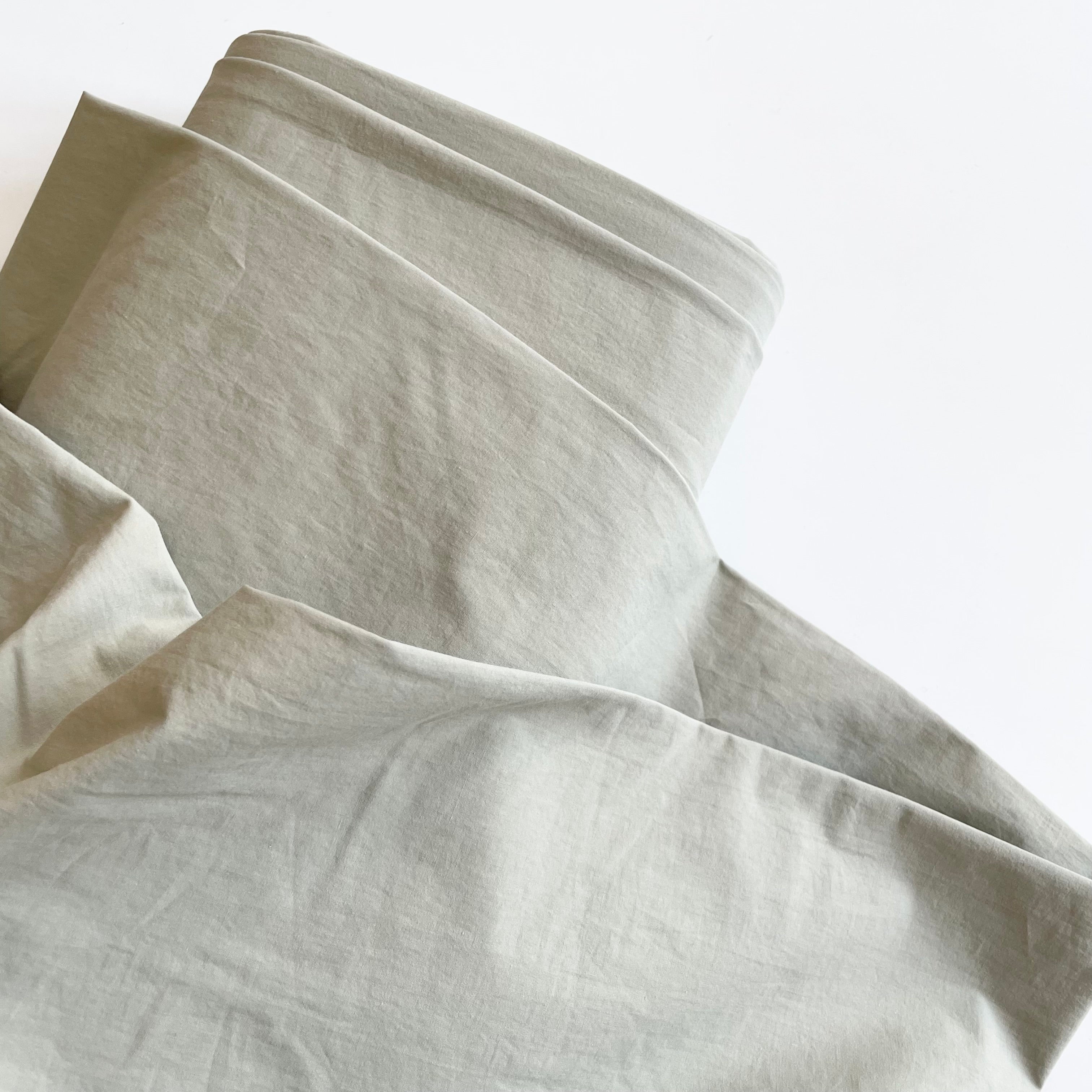 Enzyme-Washed Cotton Poplin - Sage Gray