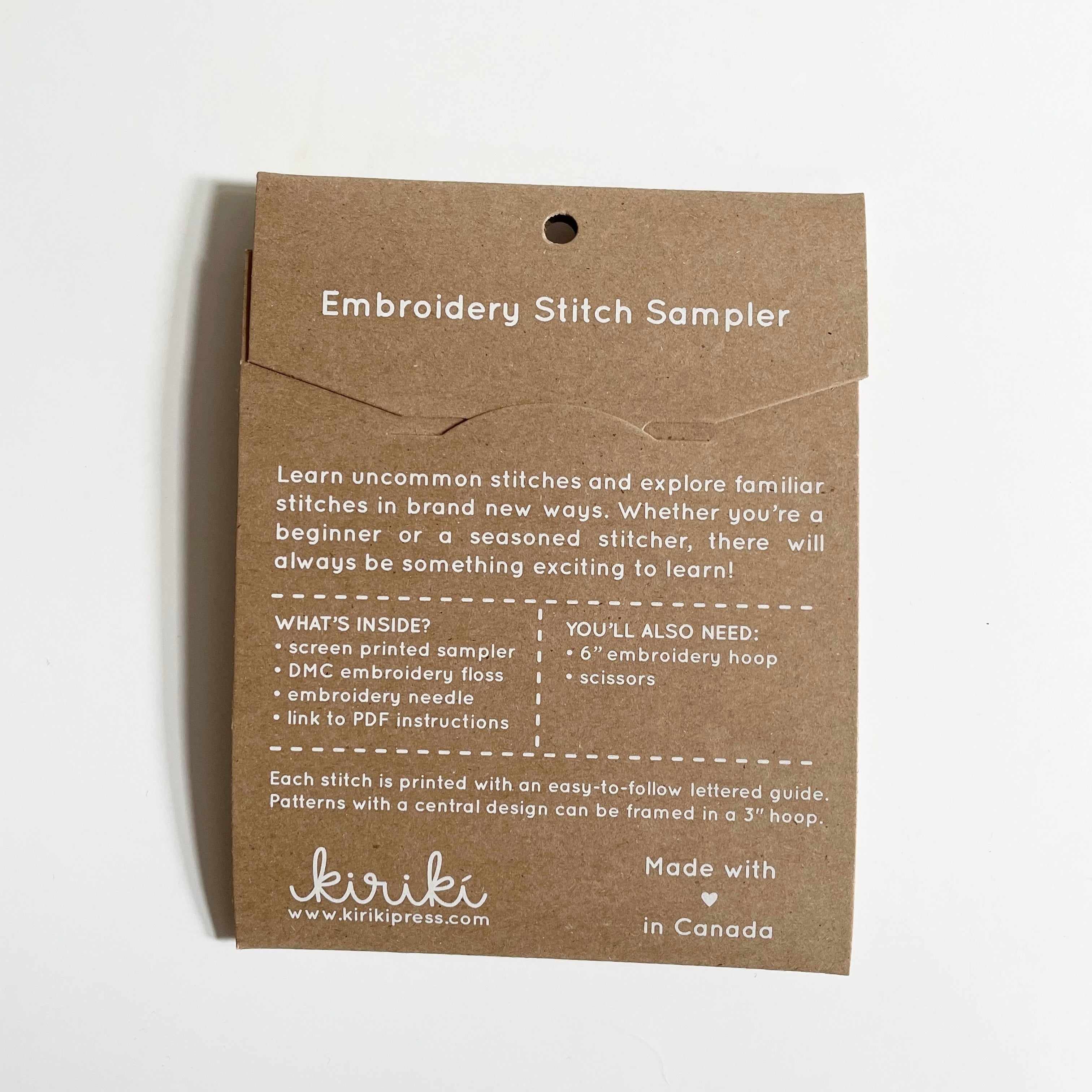 Kiriki Press Embroidery Stitch Sampler