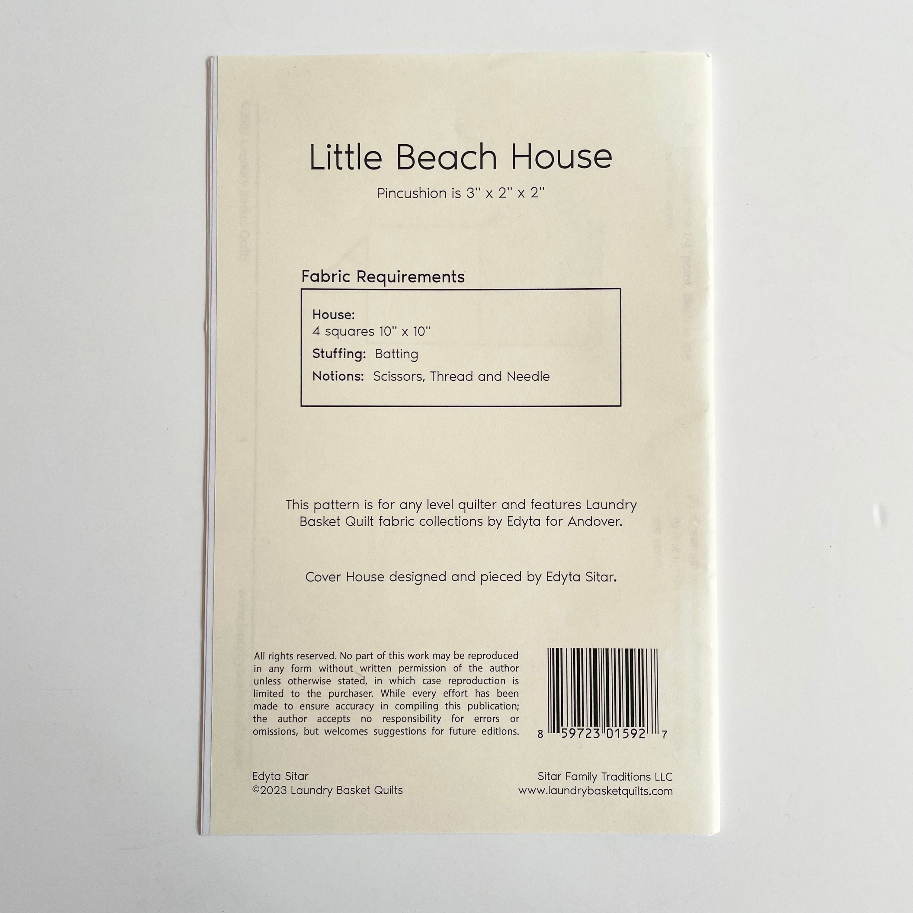 Laundry Baskey Quilts : Little Beach House Pincushion