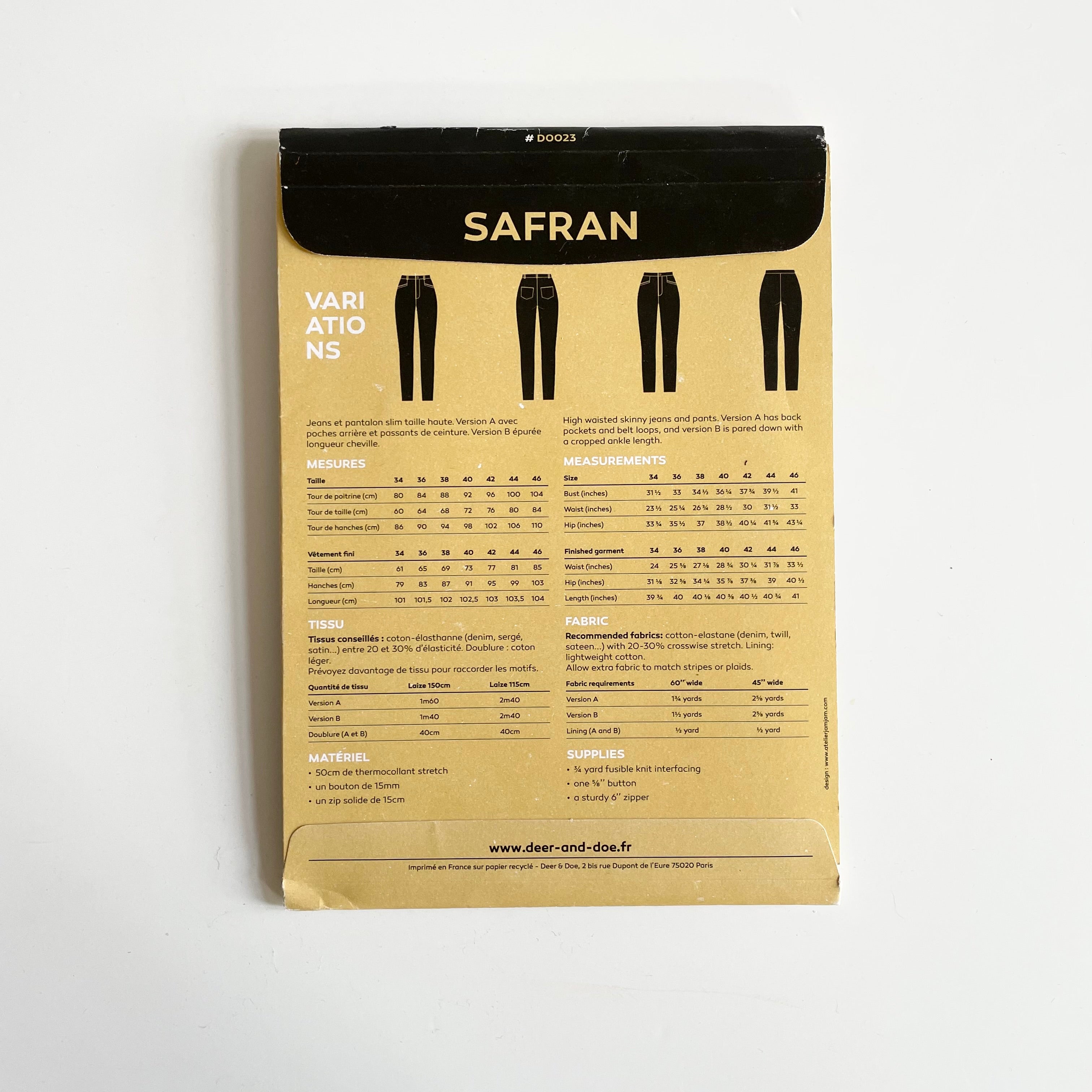 Deer & Doe Patterns : Safran Pants