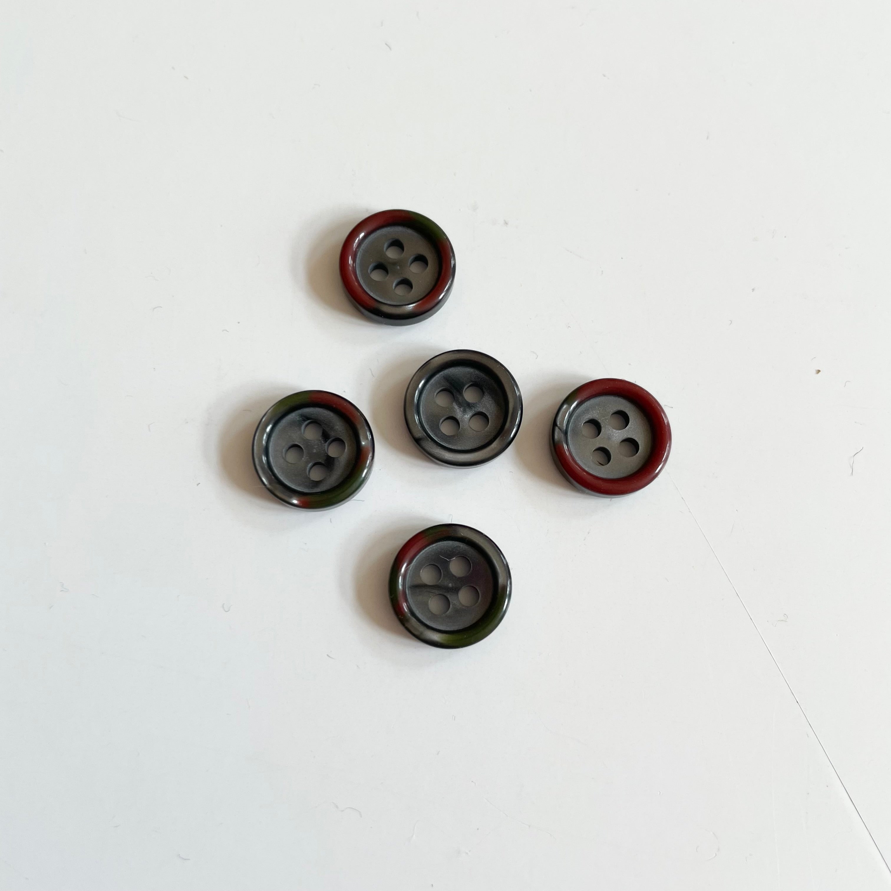 Colored Rim Shirt Button - Dark Gray