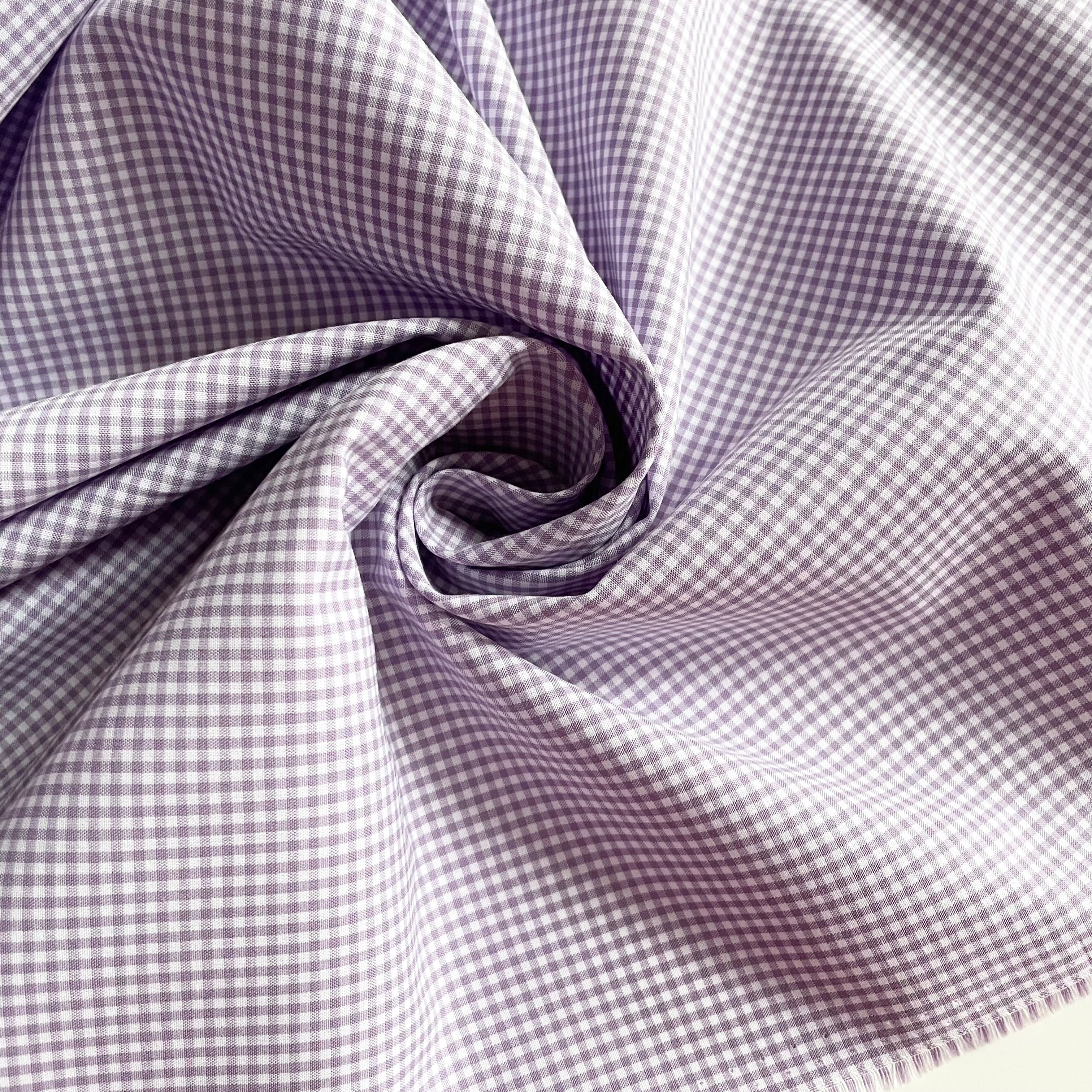 Gingham Cotton Shirting - Lavender