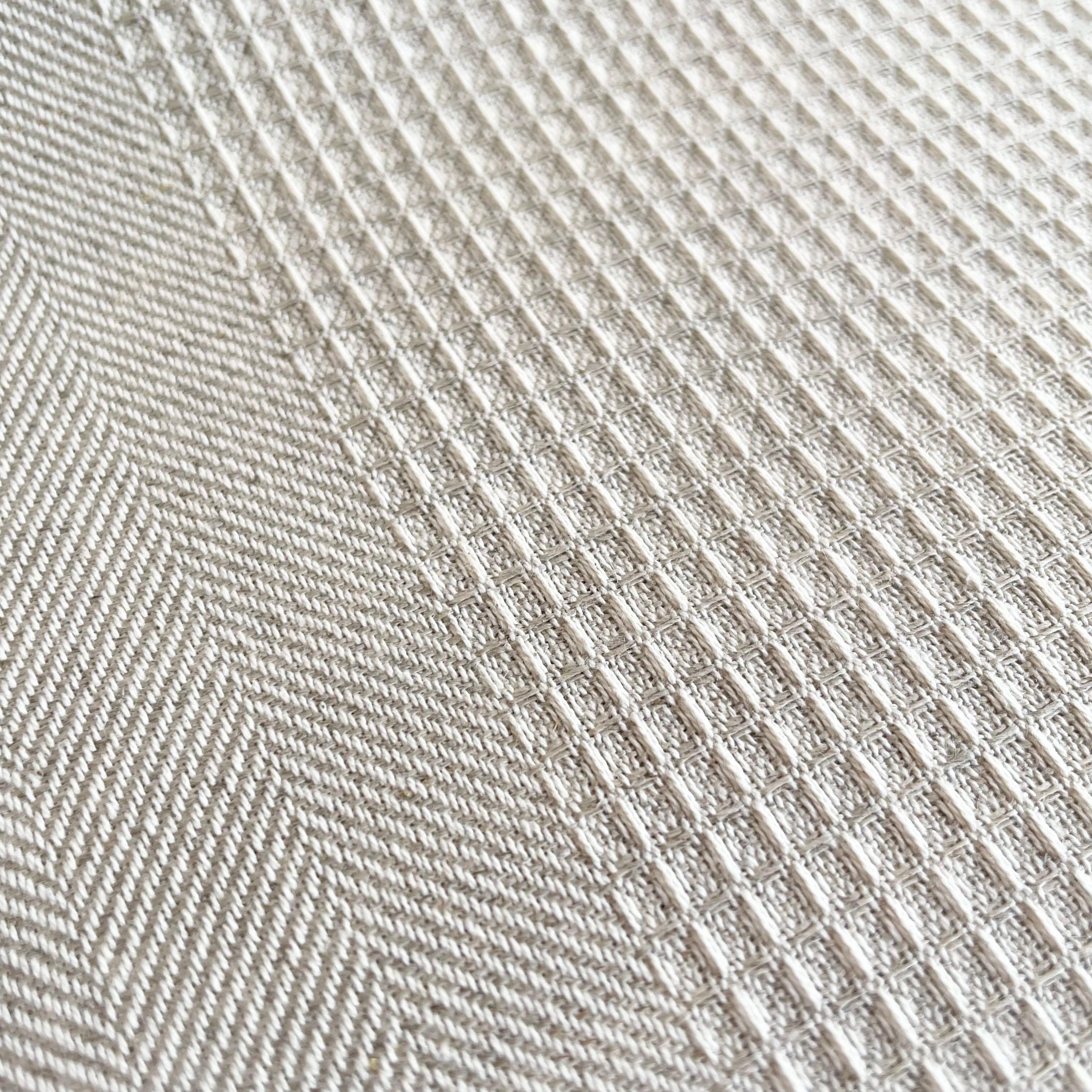 Waffle / Twill Stripe Linen - Natural