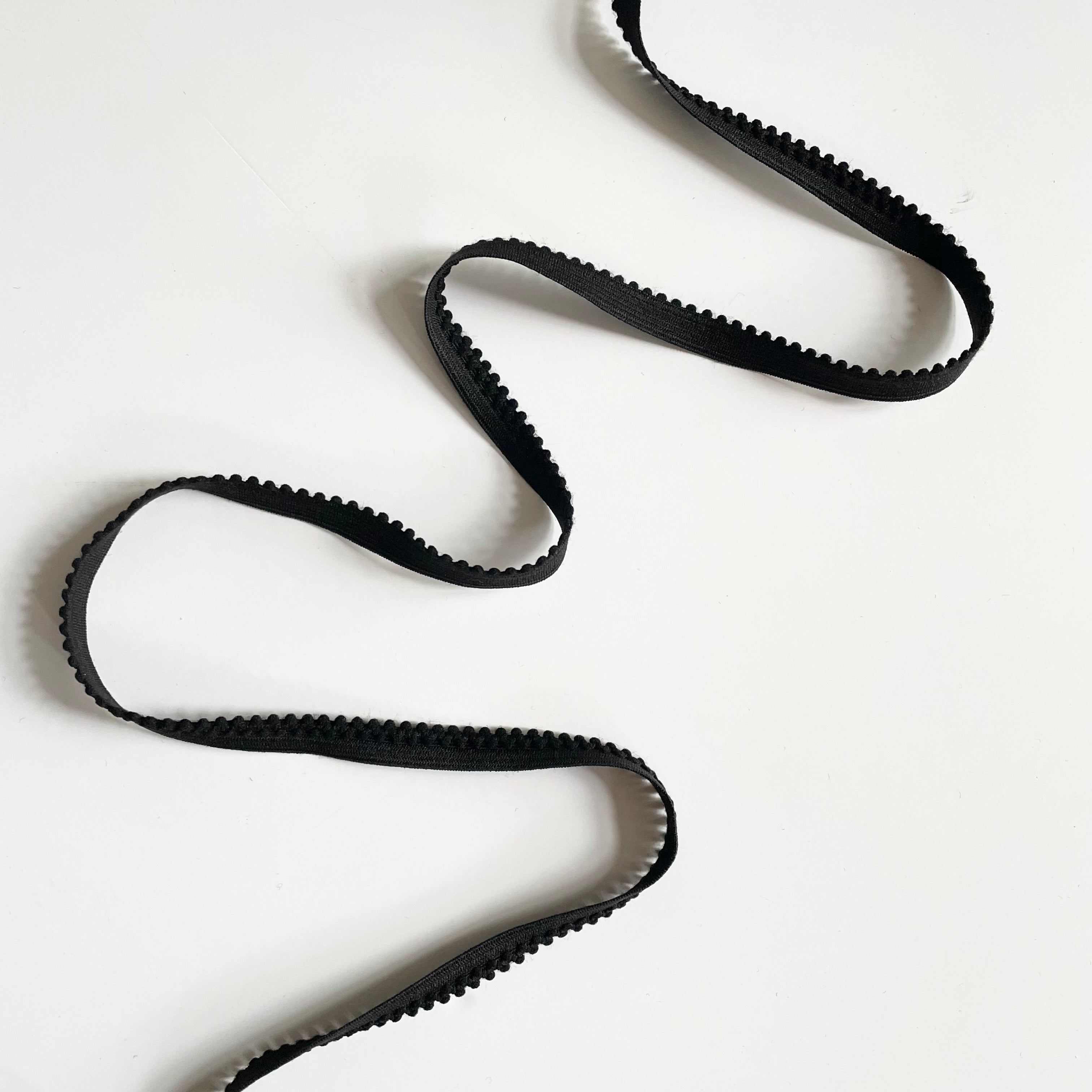 Plush Picot Lingerie Elastic - 3/8" Black