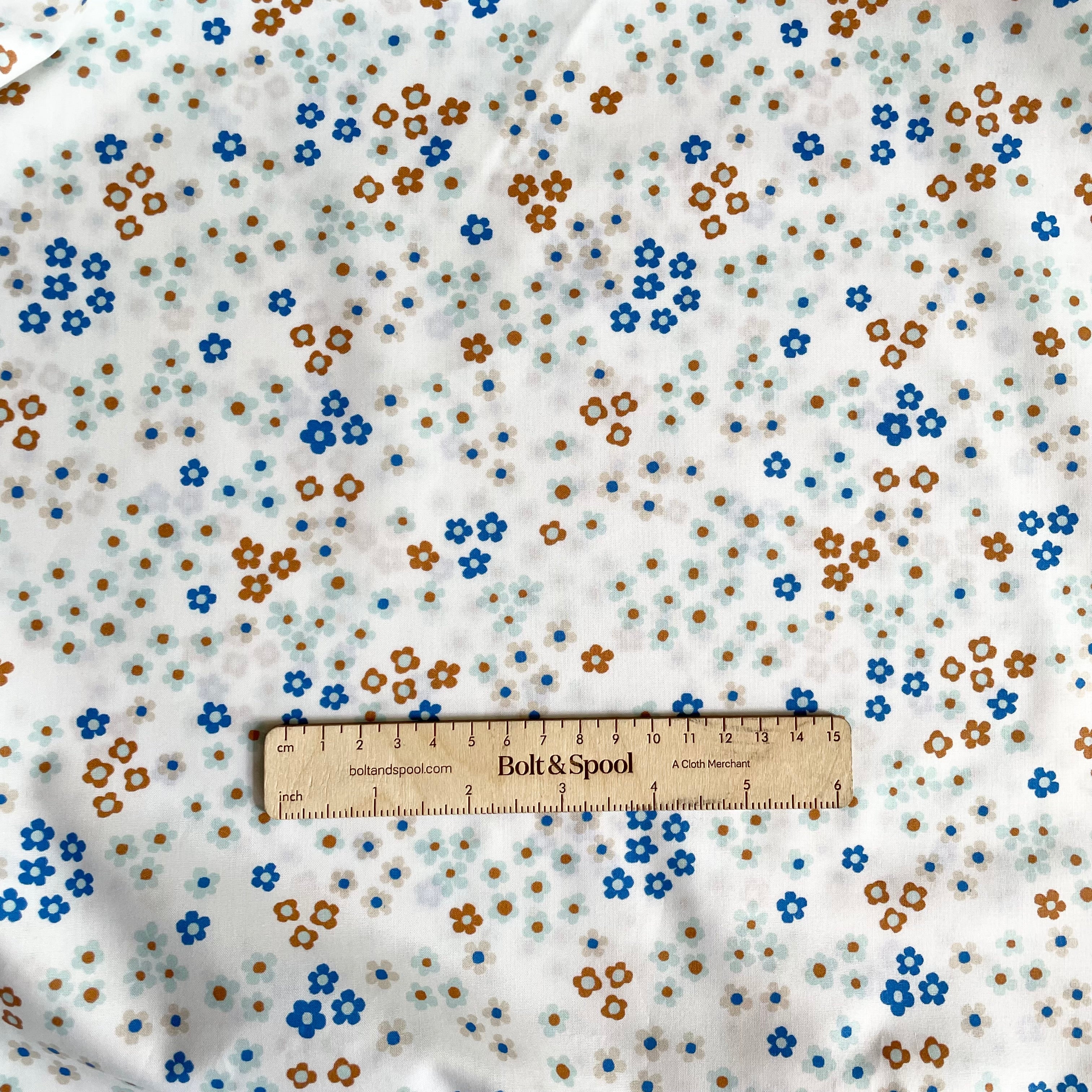 Little House Cottons Organic Poplin - Ditsy Blue