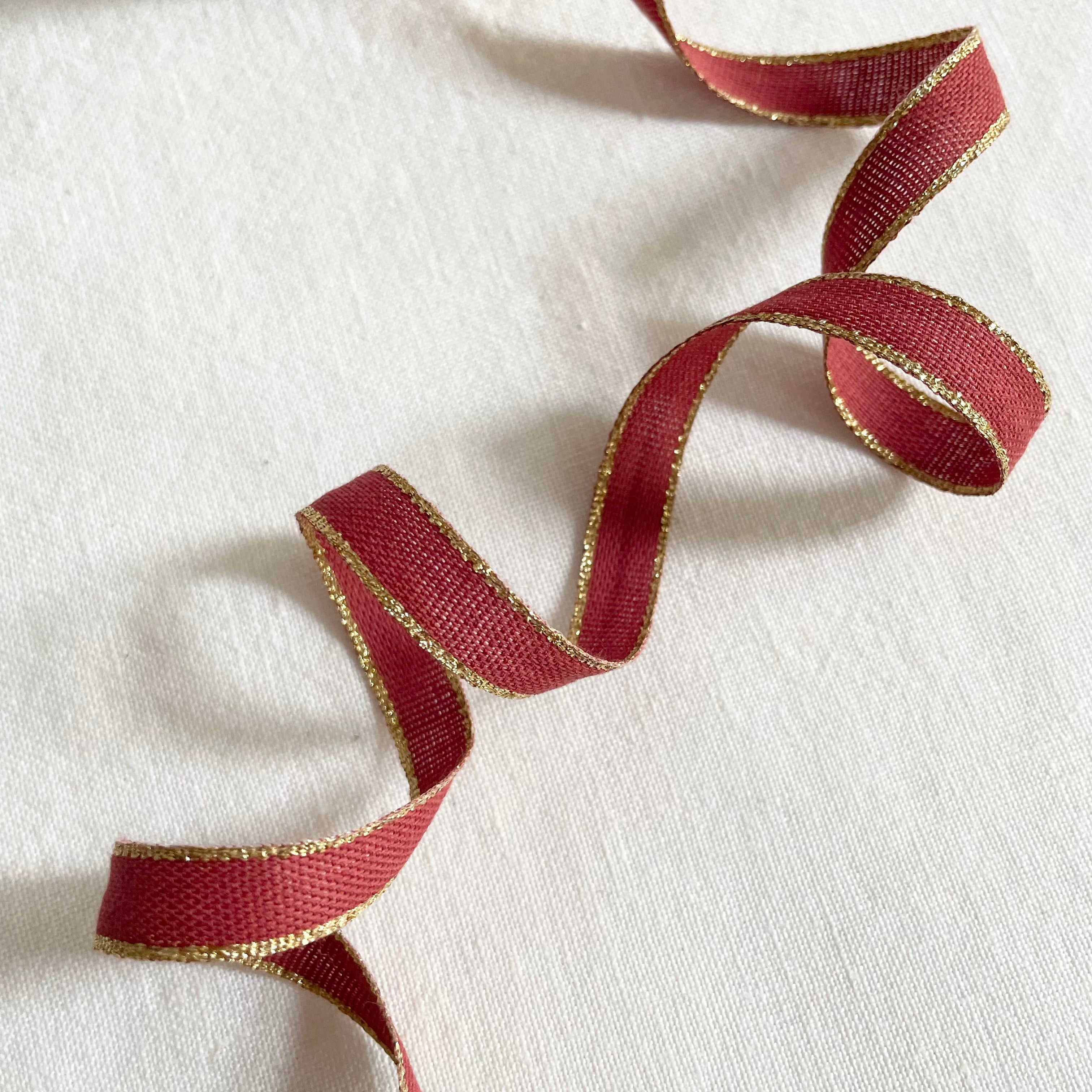 Studio Carta Drittofilo Cotton Ribbon - Brick / Gold