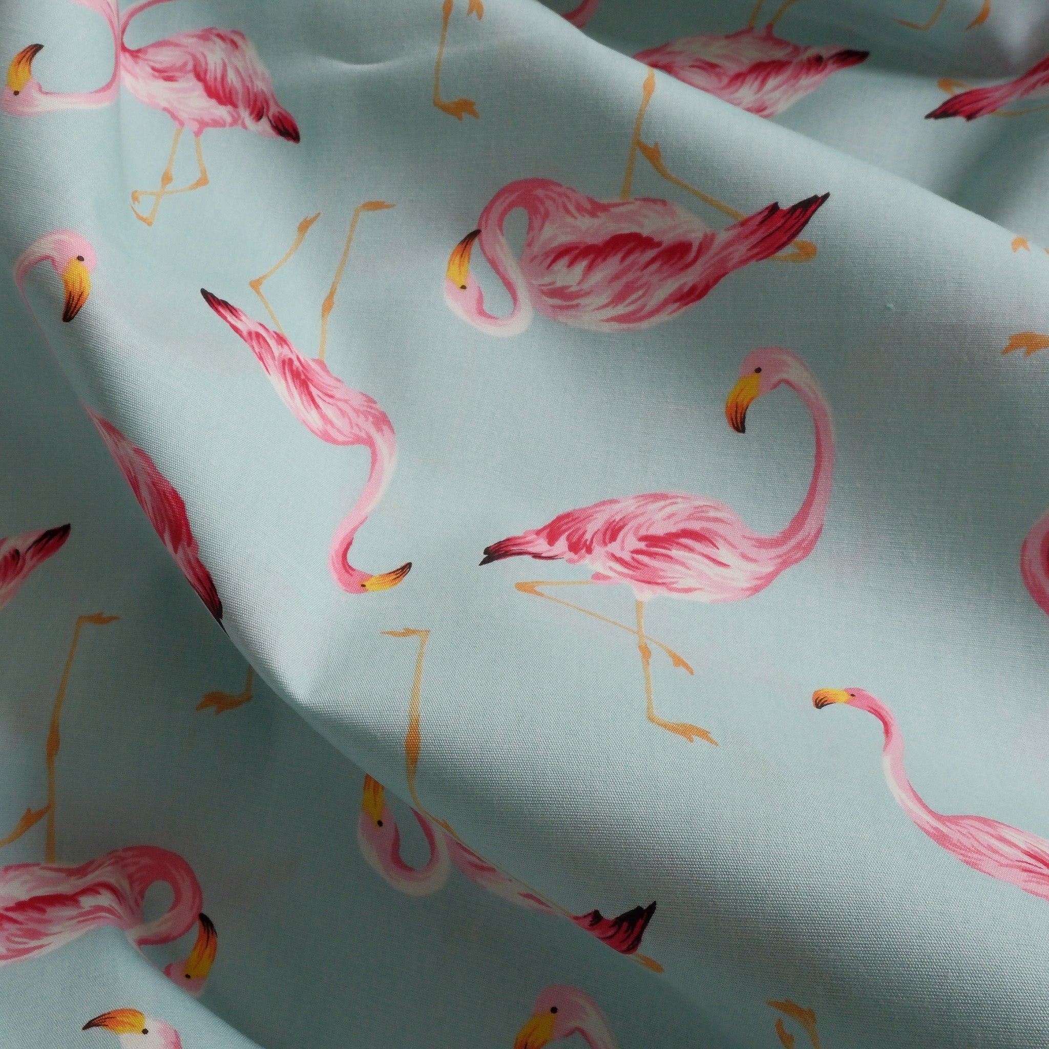 Sevenberry Cotton Broadcloth Flamingos