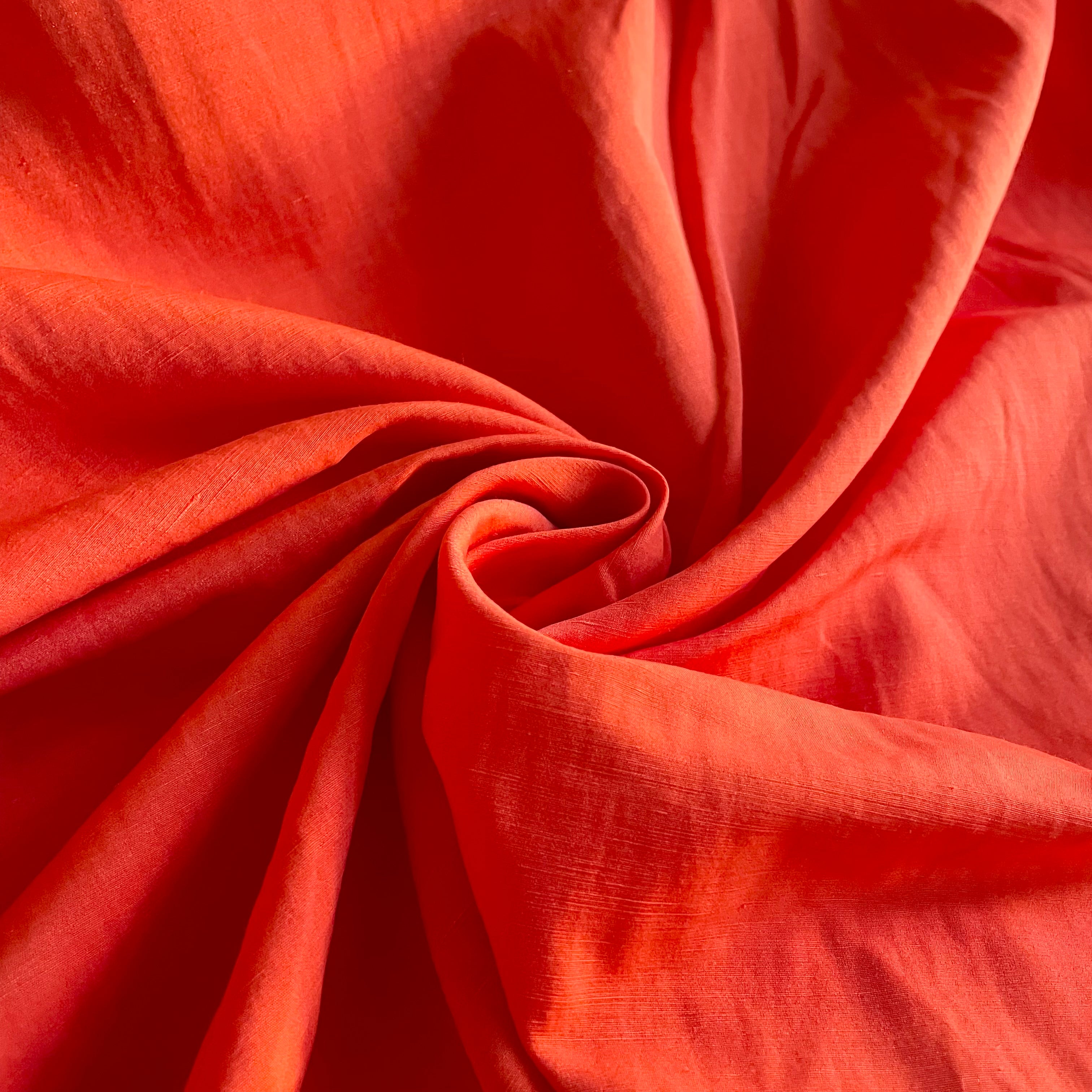 Stretch Cotton / Linen - Red-Orange
