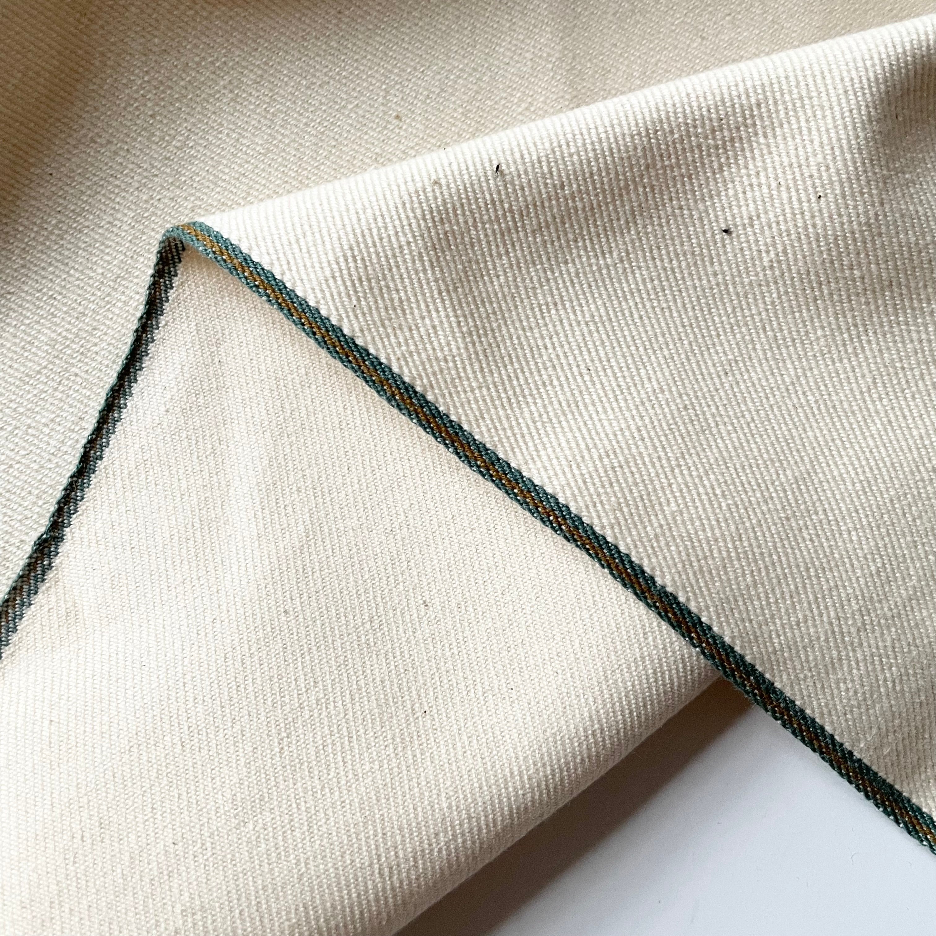 American-Made Organic Selvedge Denim - Ecru
