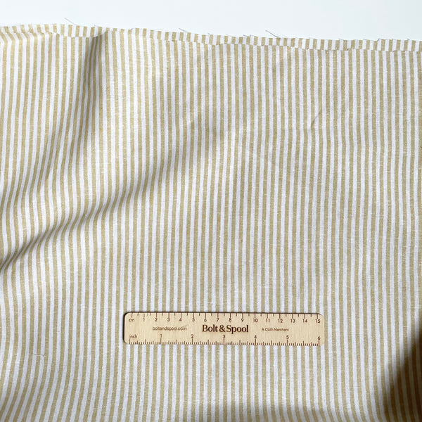 Robert Kaufman : Essex Yarn Dyed Linen / Cotton - Mustard Stripe