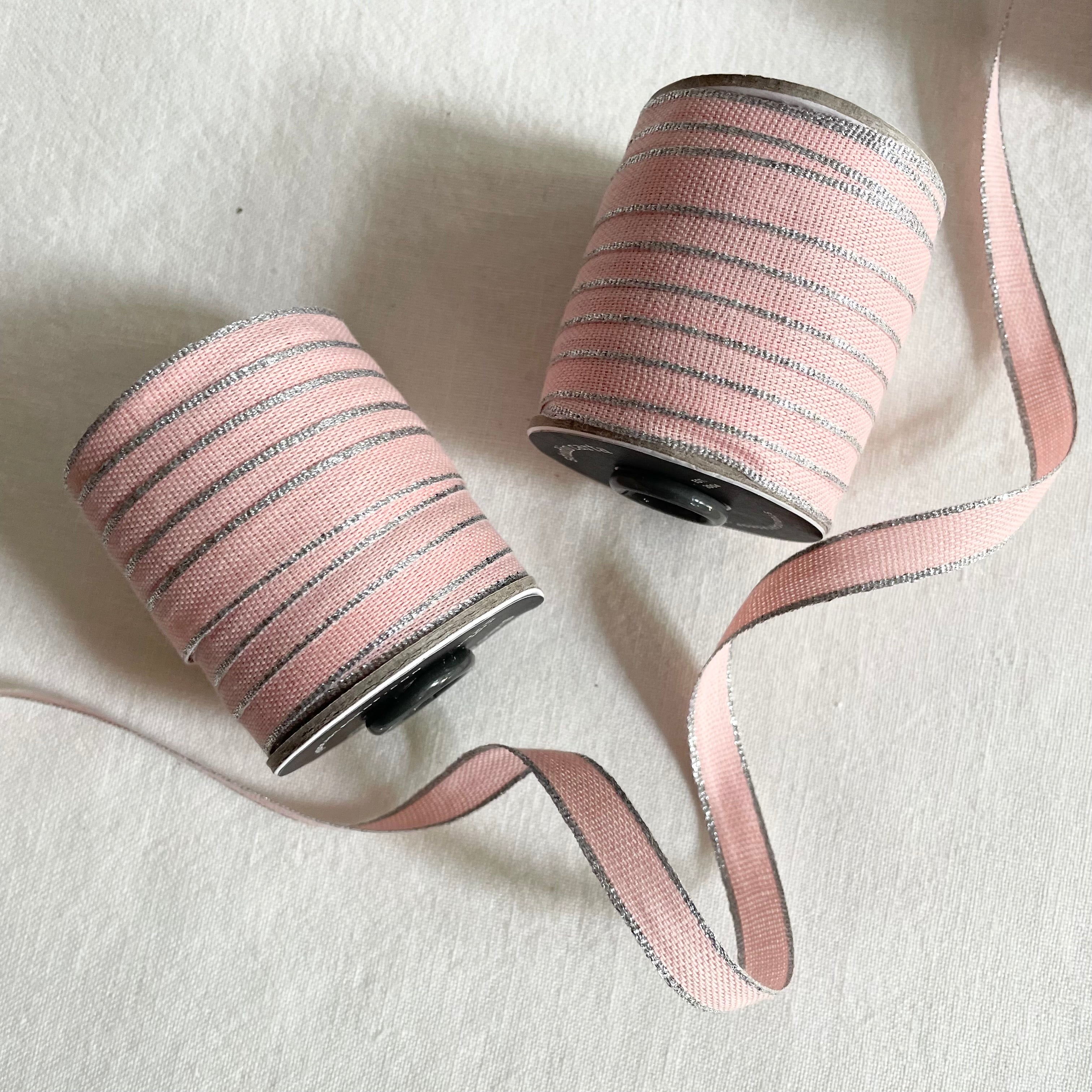 Studio Carta : Drittofilo Cotton Ribbon - Petal / Silver