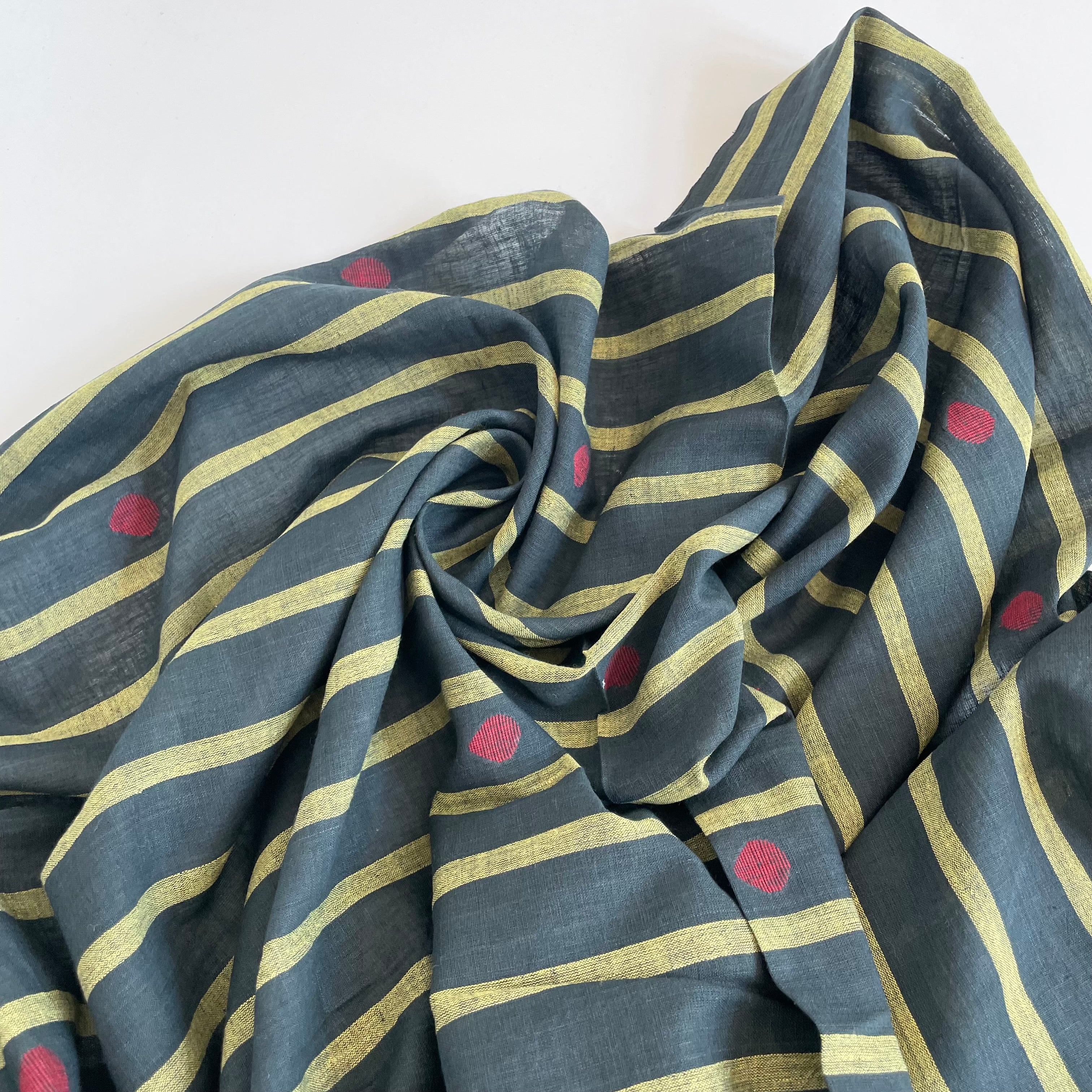 1-3/4 yard Remnant : Merchant & Mills Indian Jamdani Cotton - Aerial Balloon