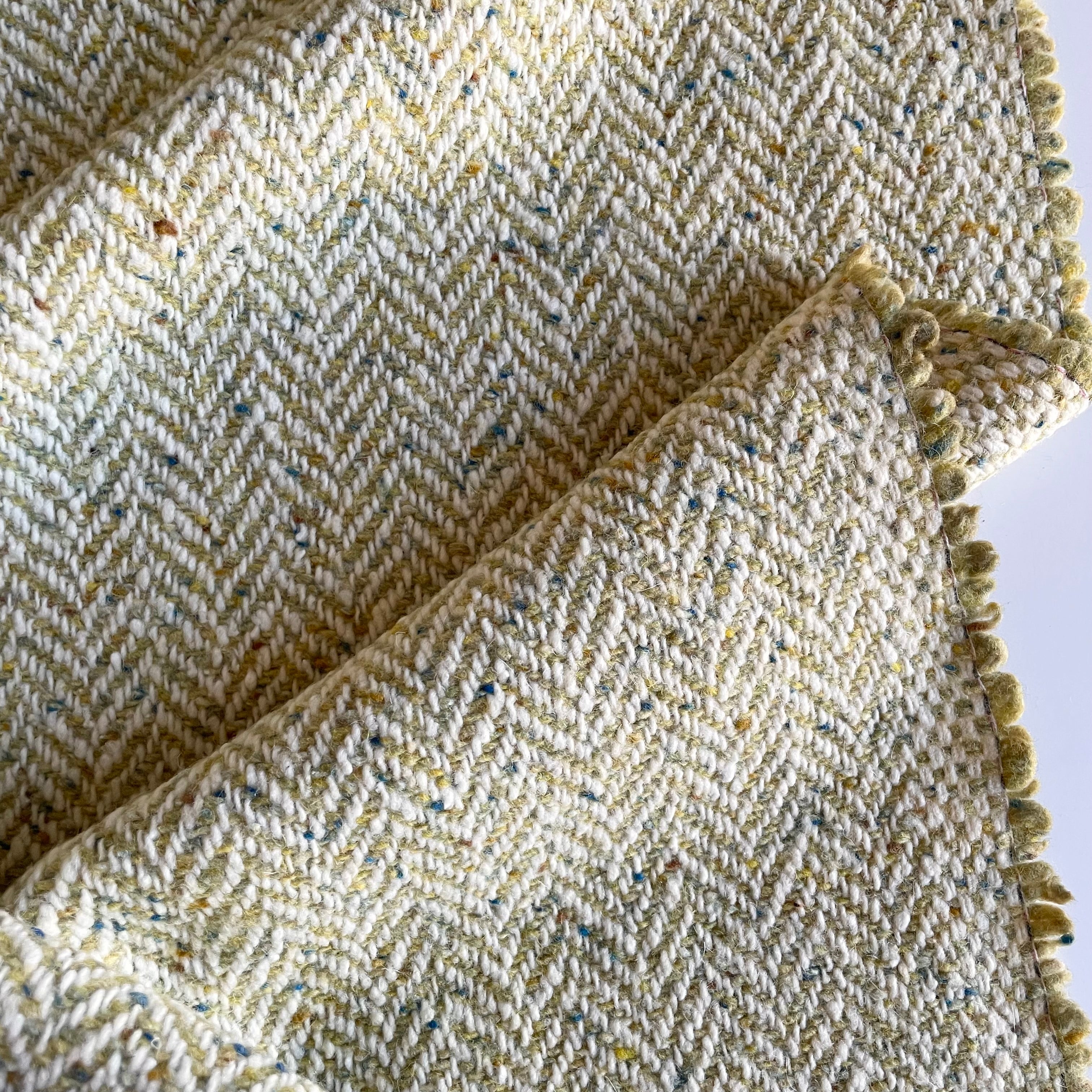 Italian Wool Herringbone Tweed - Green