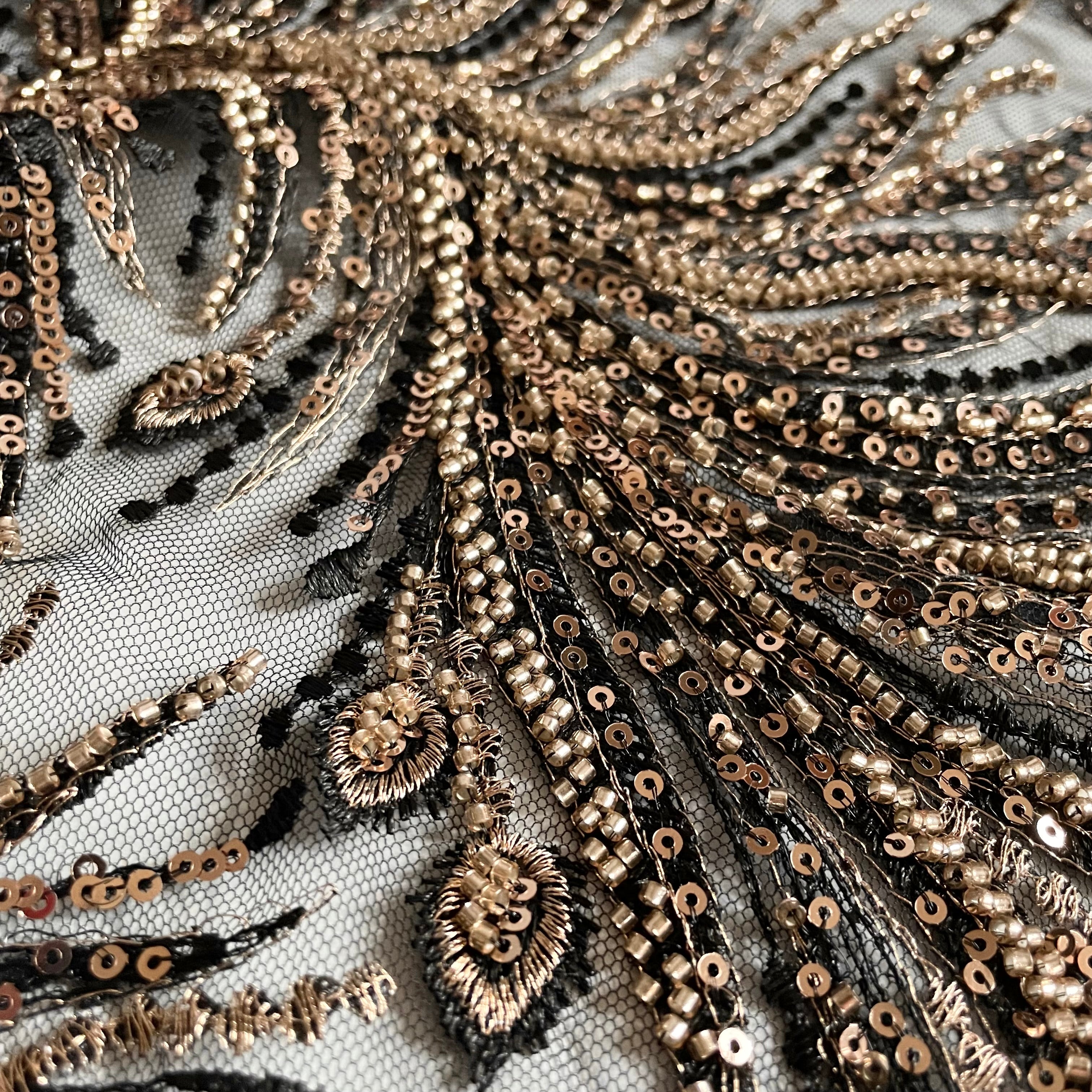 Beaded Tulle - Champagne Paradise
